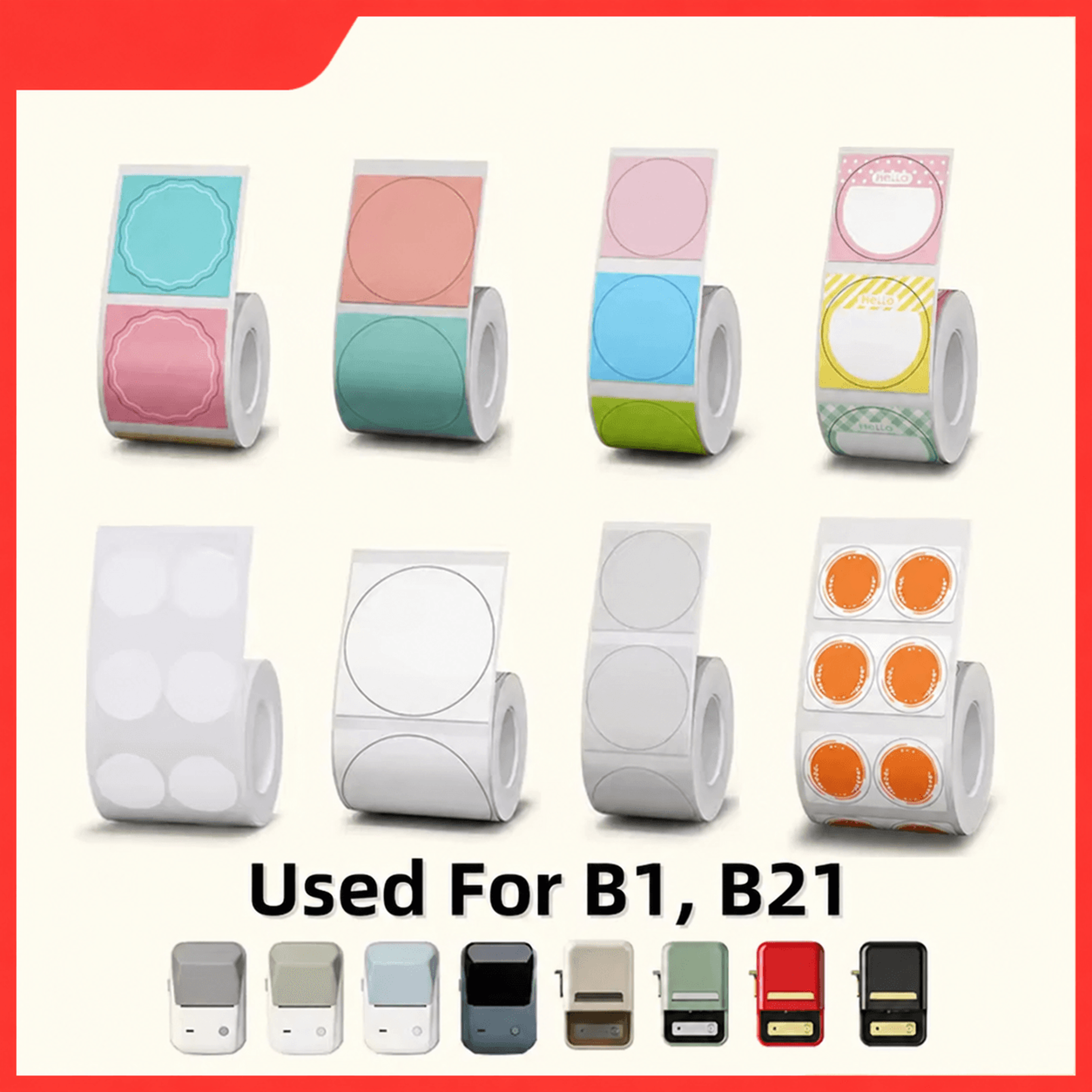 cartoon thermal label paper – waterproof stickers for b1, b21, b203 & b3s printers, home organization & craft projects