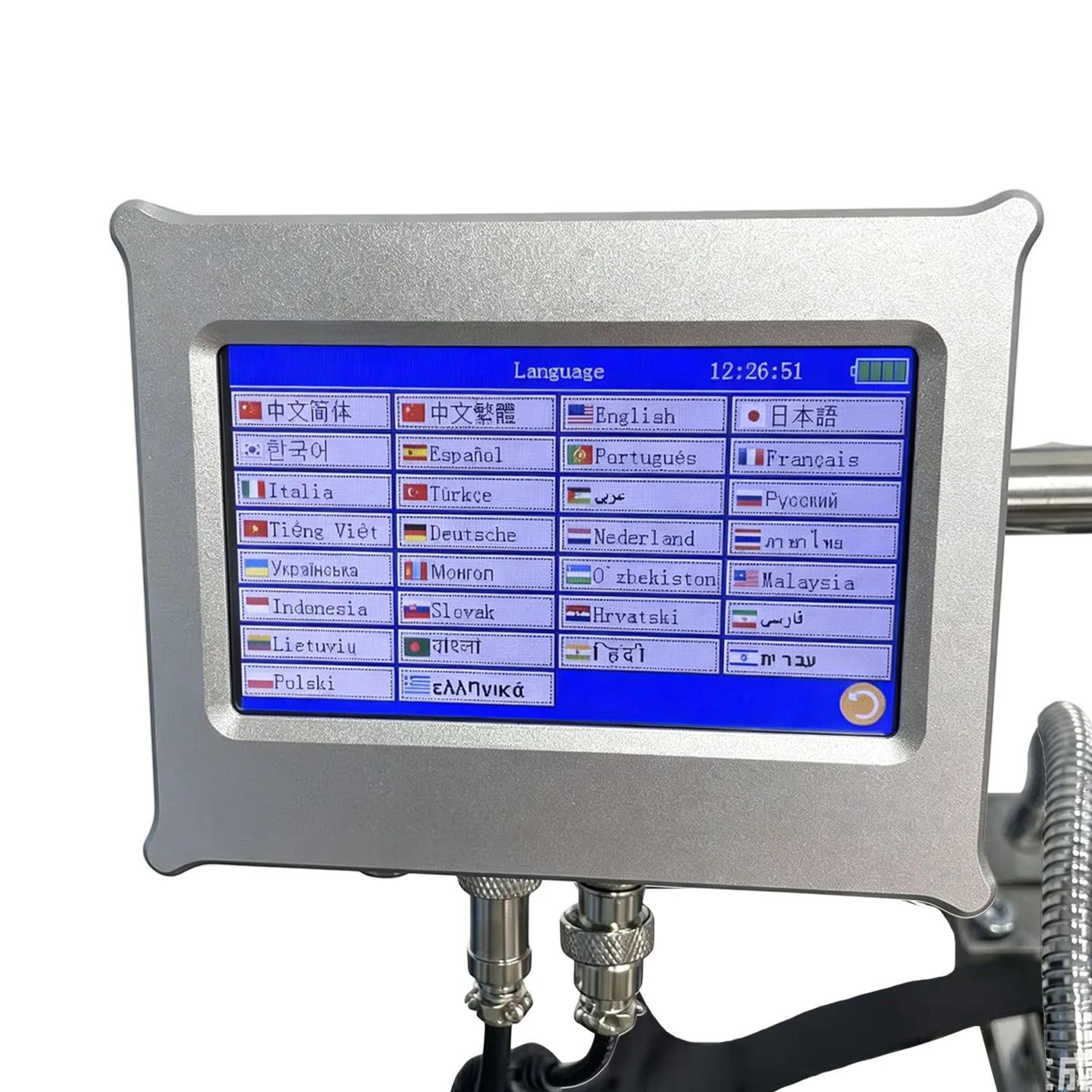 online inkjet coding printer – y45l 600 dpi tij machine with 4.3 in touchscreen, separate printhead & barcode printing