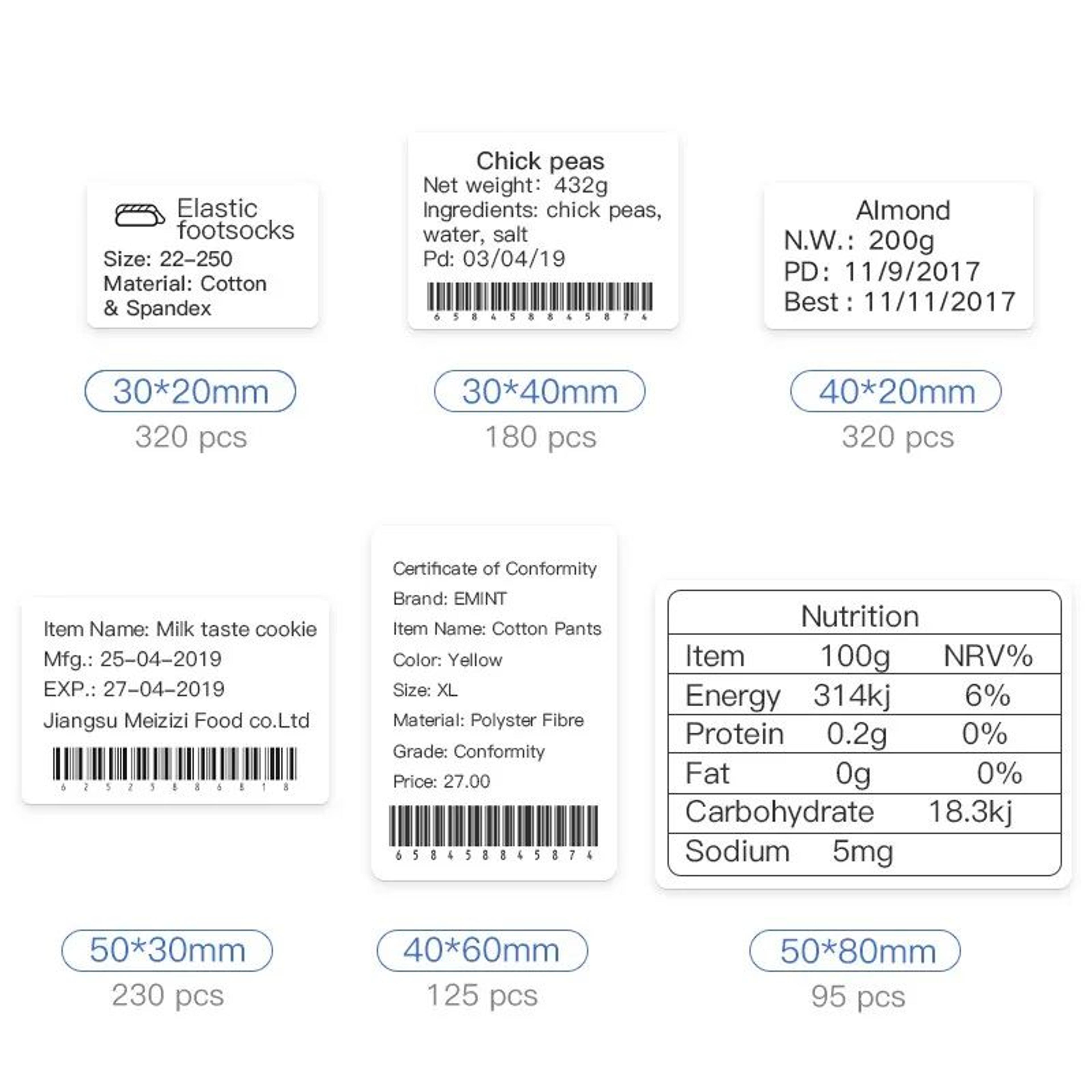 Thermal Label Rolls  White Color  Transparent Adhesive Stickers For B1 B21 B31  B3S Printers With A