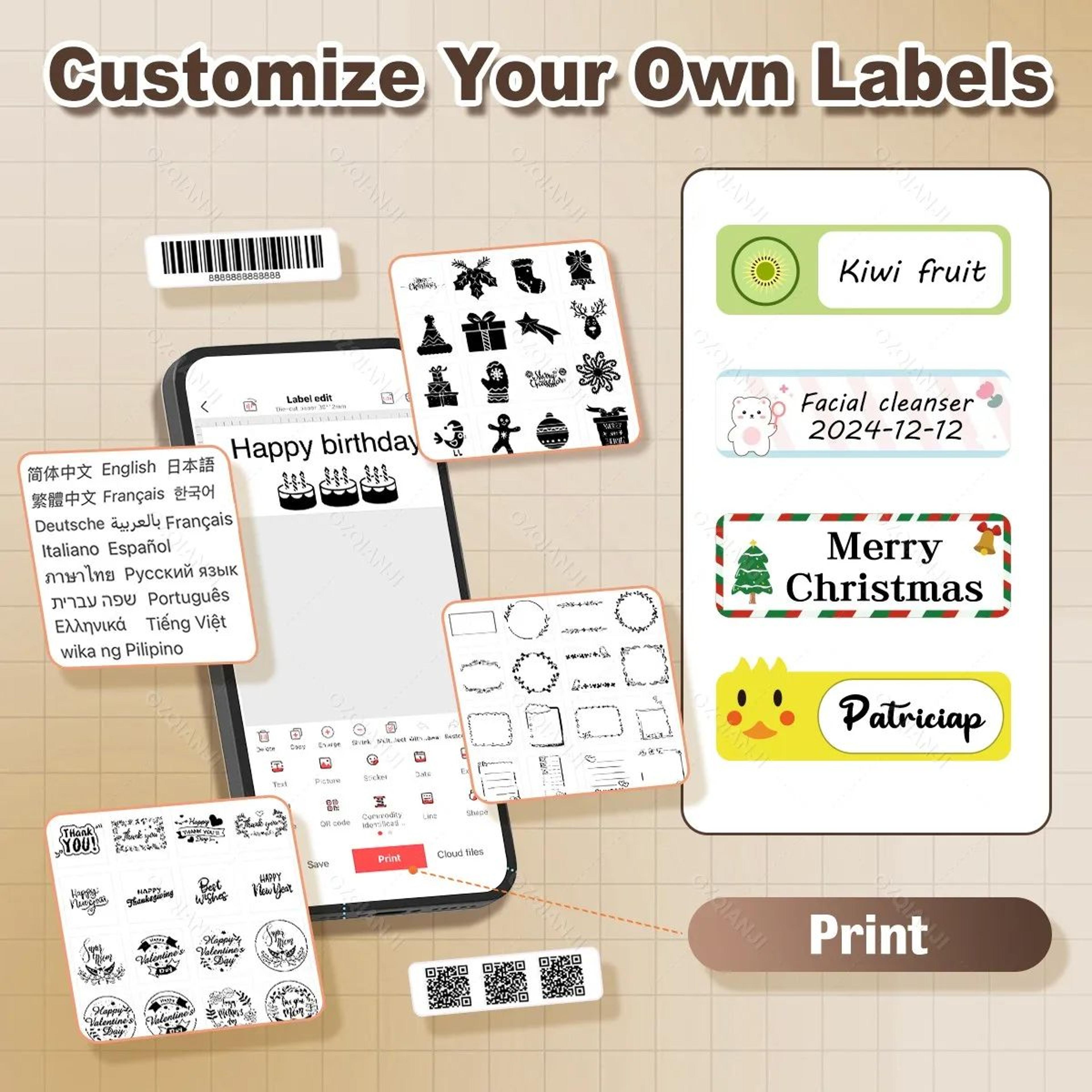 Mini Label Printer  P15 Bluetooth Inkless Sticker Maker With App Editing  Bulk Printing For Home  O 3