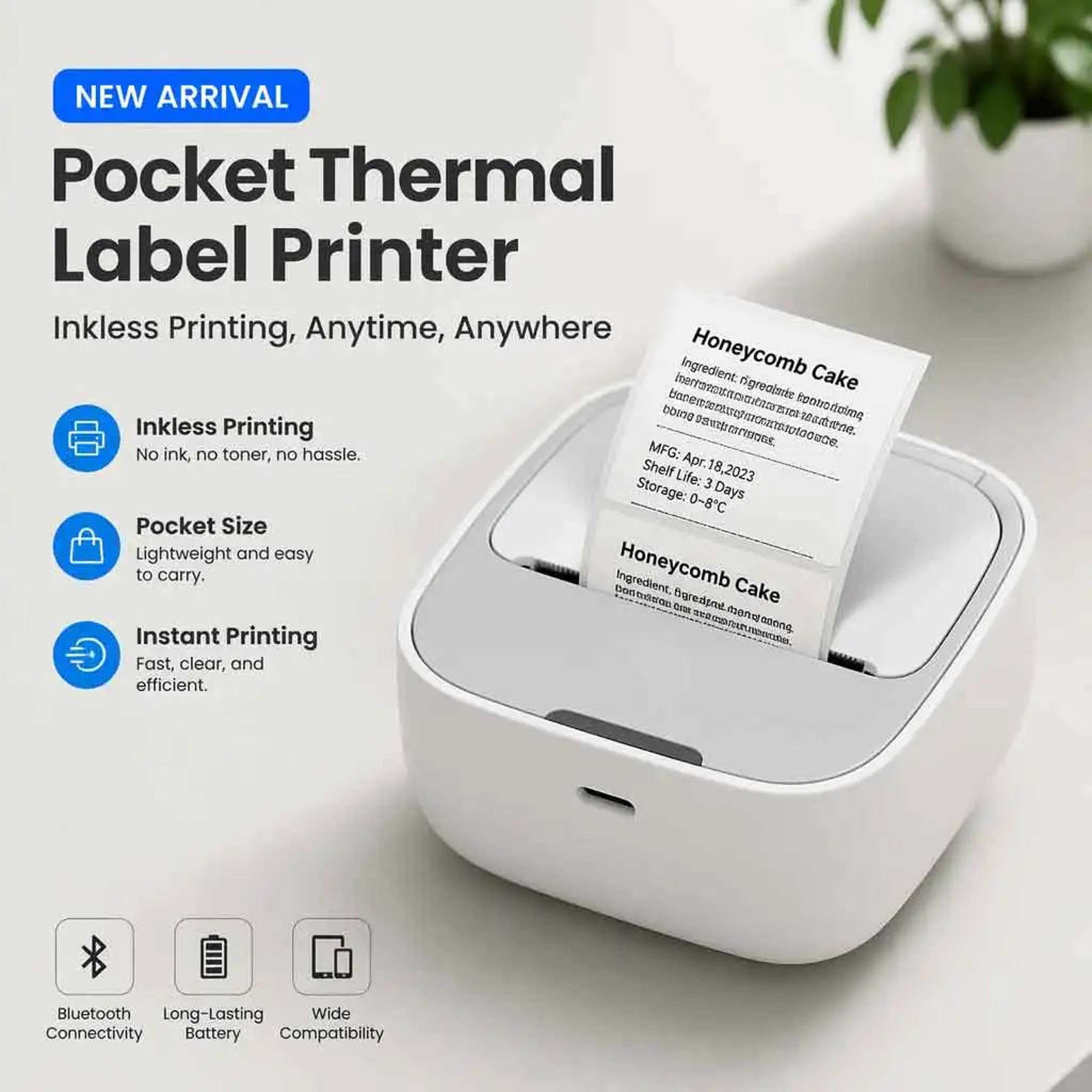 bluetooth label printer – compact wireless thermal maker for shipping stickers, inventory & small business tags