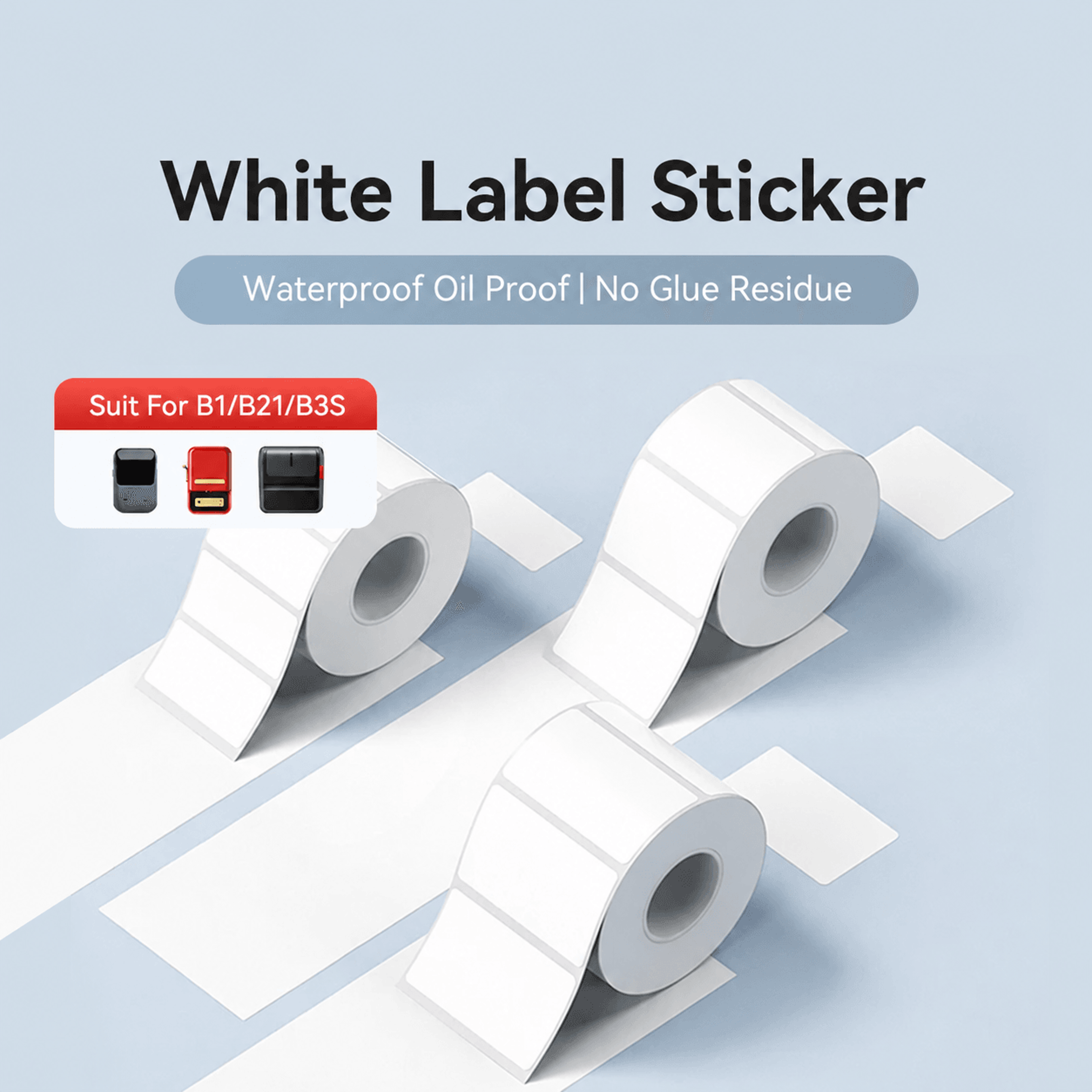 thermal label paper – self-adhesive sticker rolls for b21 & b3s printers for home organization, name tags & office use