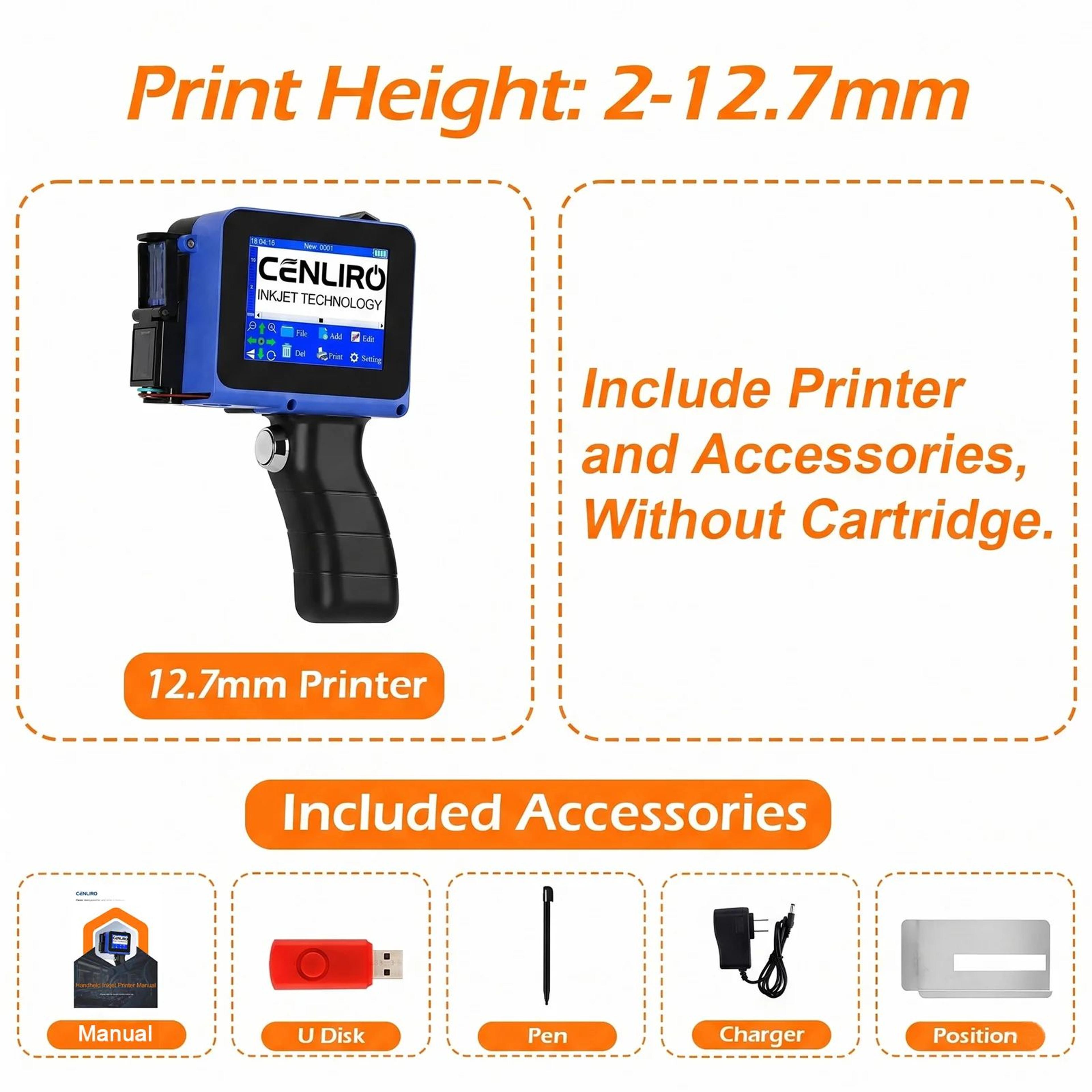 Handheld Inkjet Printer  CL05P Detachable TIJ Coder For QR Codes Barcodes Batch Numbers Expiry Date