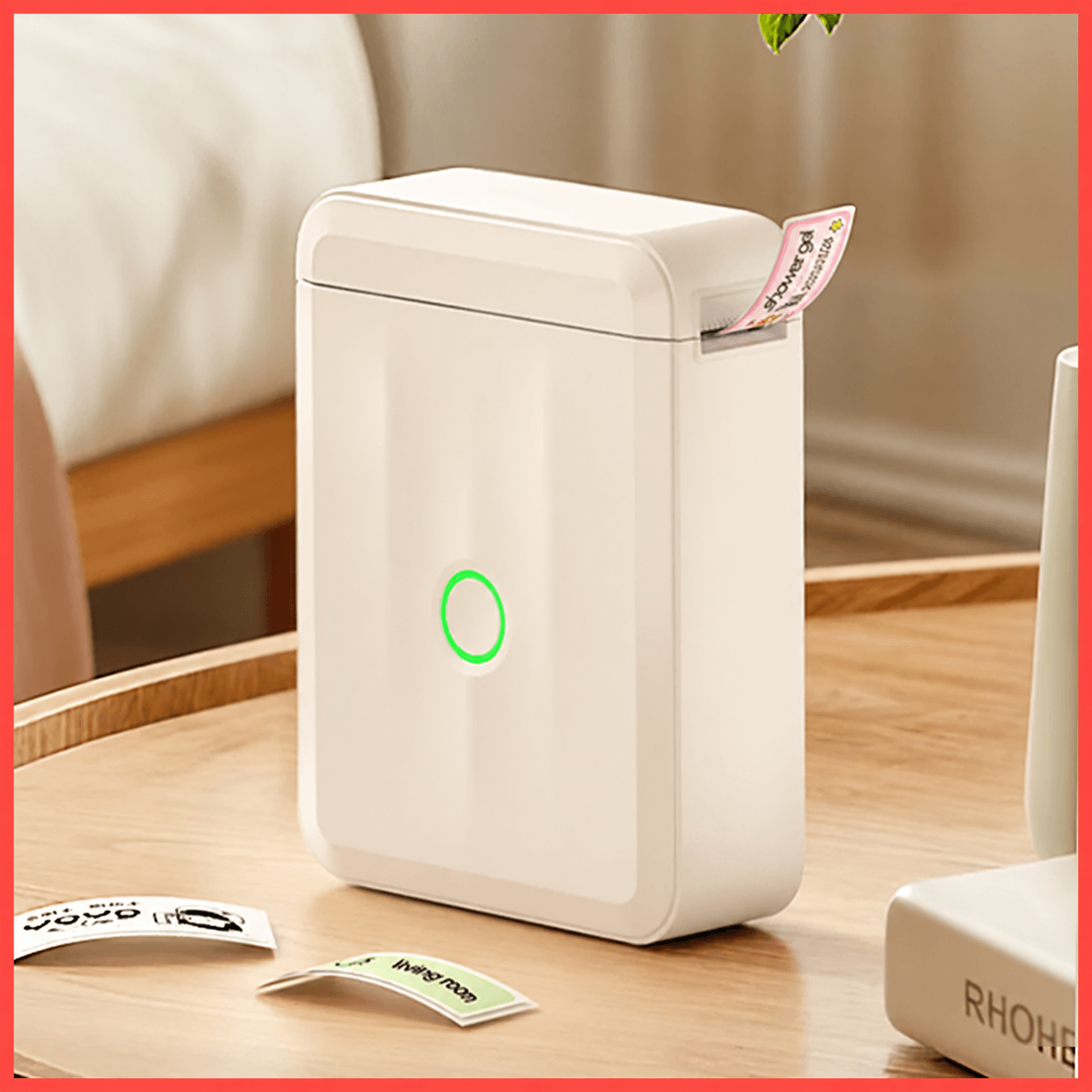 mini label printer – d110 bluetooth thermal sticker maker with white label roll for home storage, school & office tags