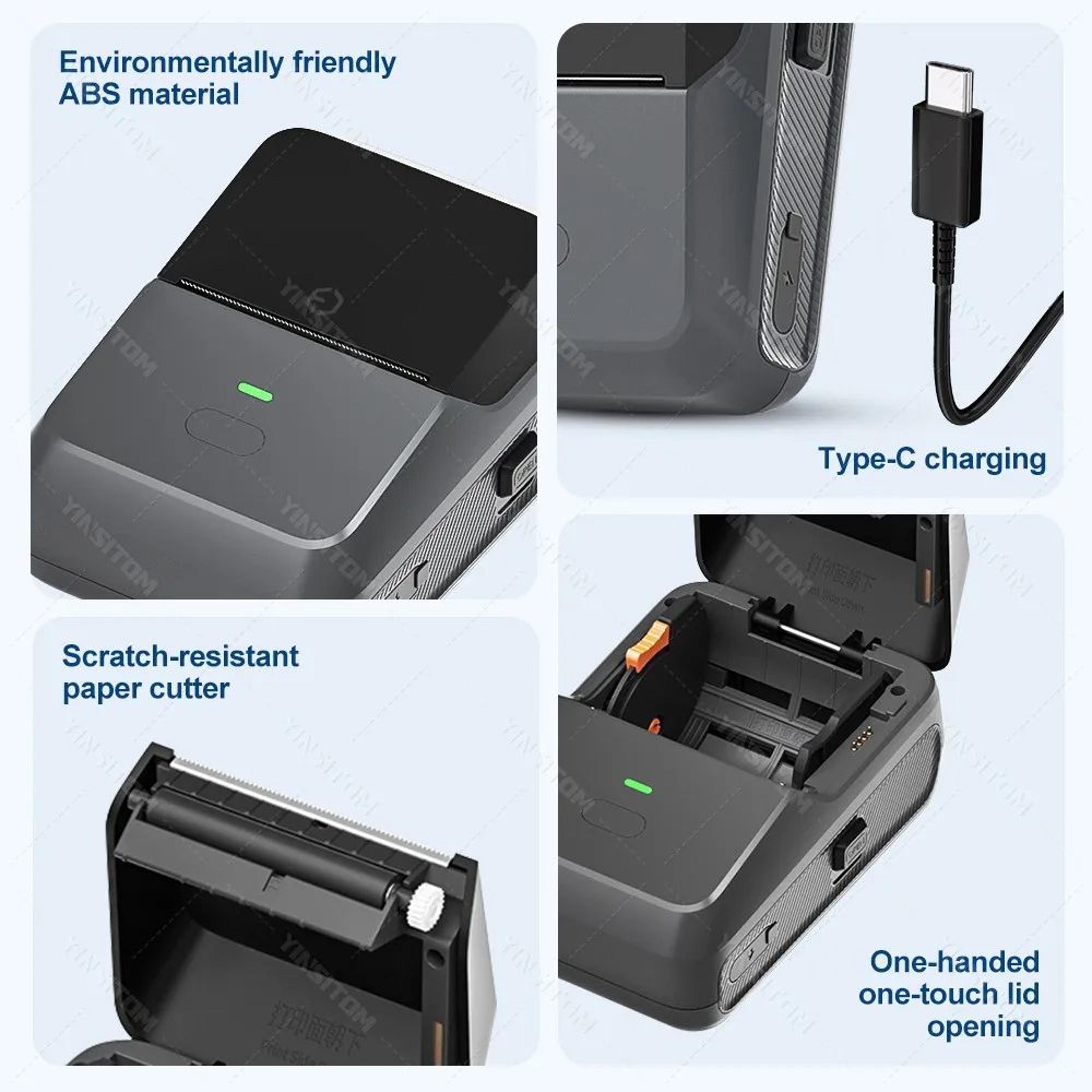 Mini Label Printer  Bluetooth Inkless Barcode  Price Sticker Maker For IOS Android Home  Business V 5