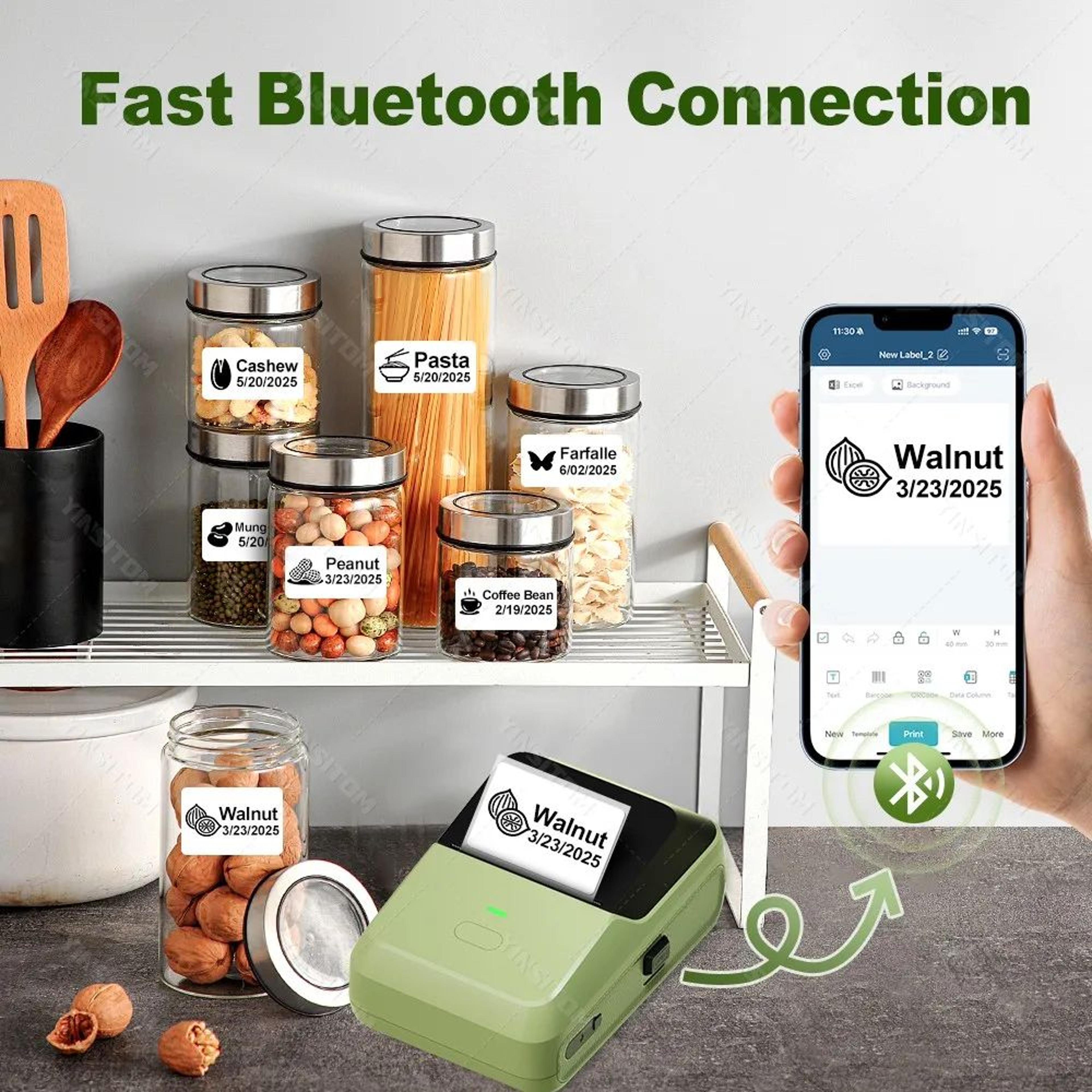 Mini Label Printer  Bluetooth Inkless Barcode  Price Sticker Maker For IOS Android Home  Business V 2