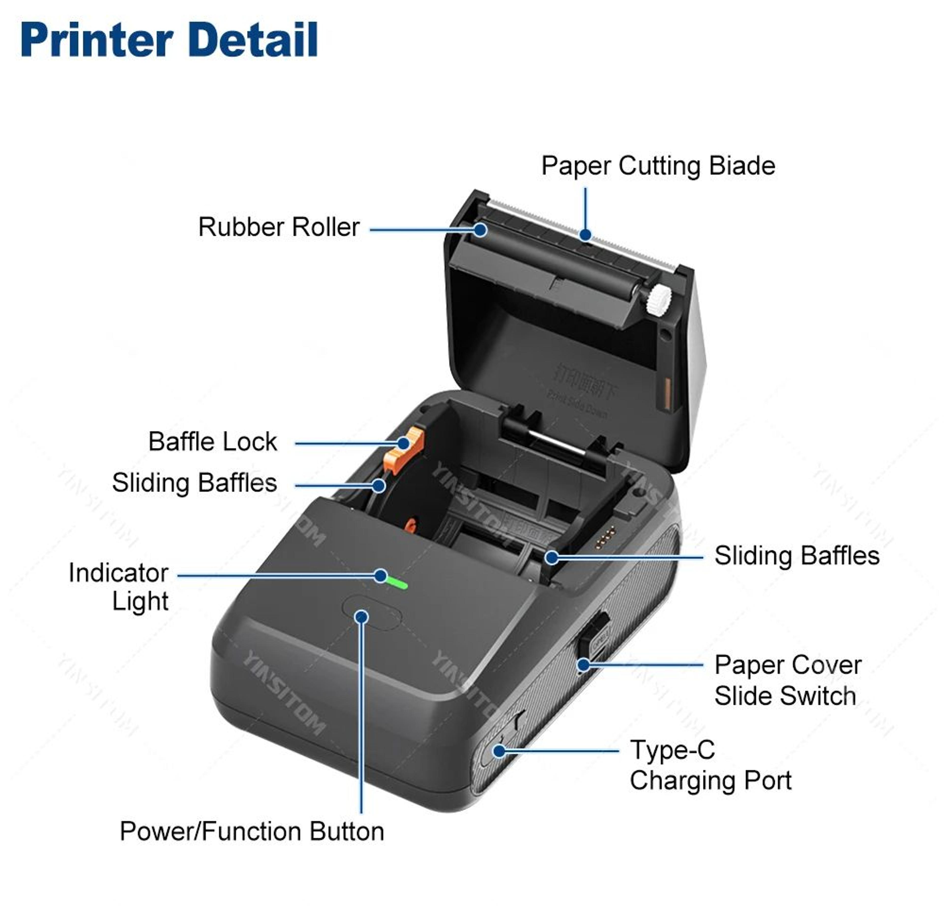 Mini Label Printer  Bluetooth Inkless Barcode  Price Sticker Maker For IOS Android Home  Business V 9
