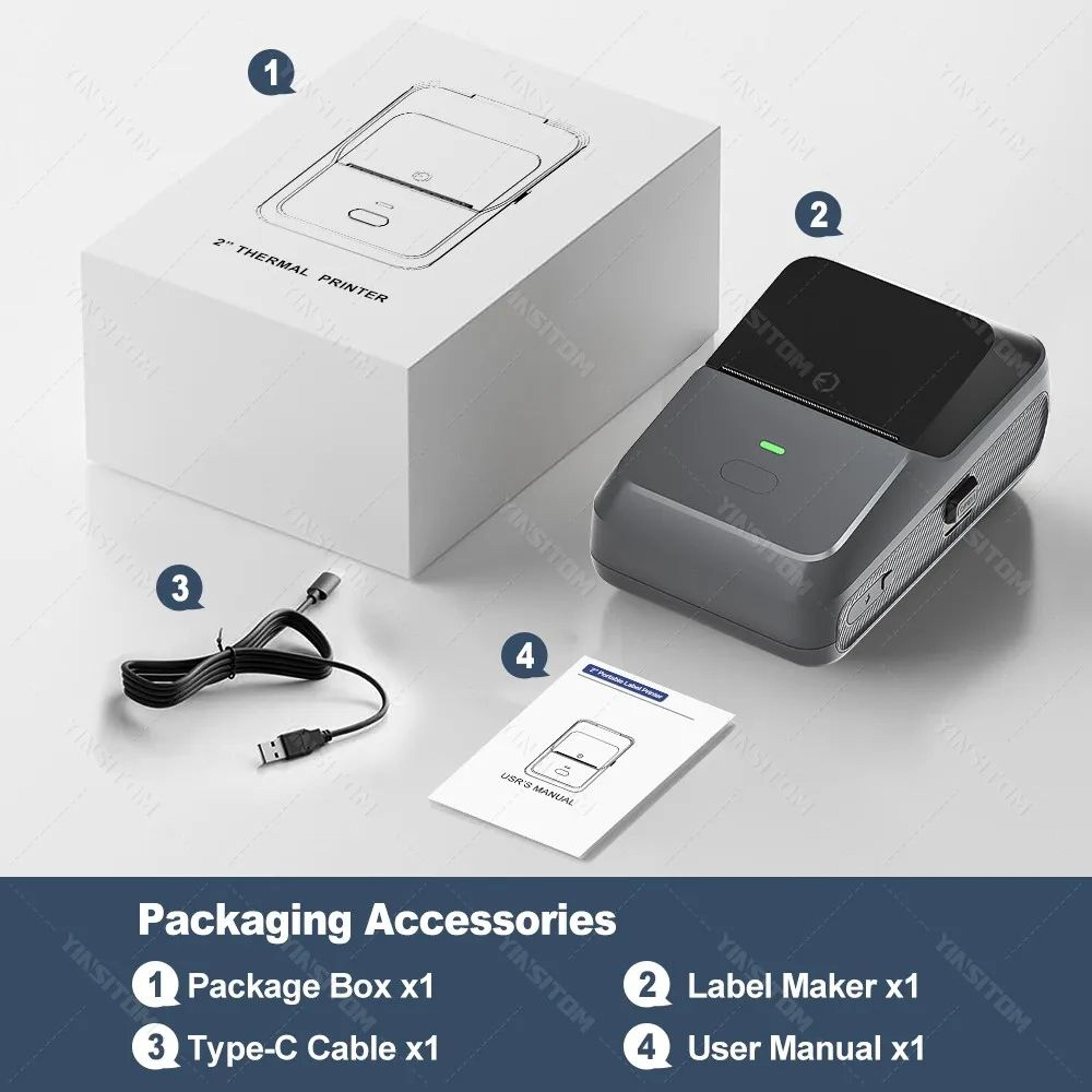 Mini Label Printer  Bluetooth Inkless Barcode  Price Sticker Maker For IOS Android Home  Business V 13