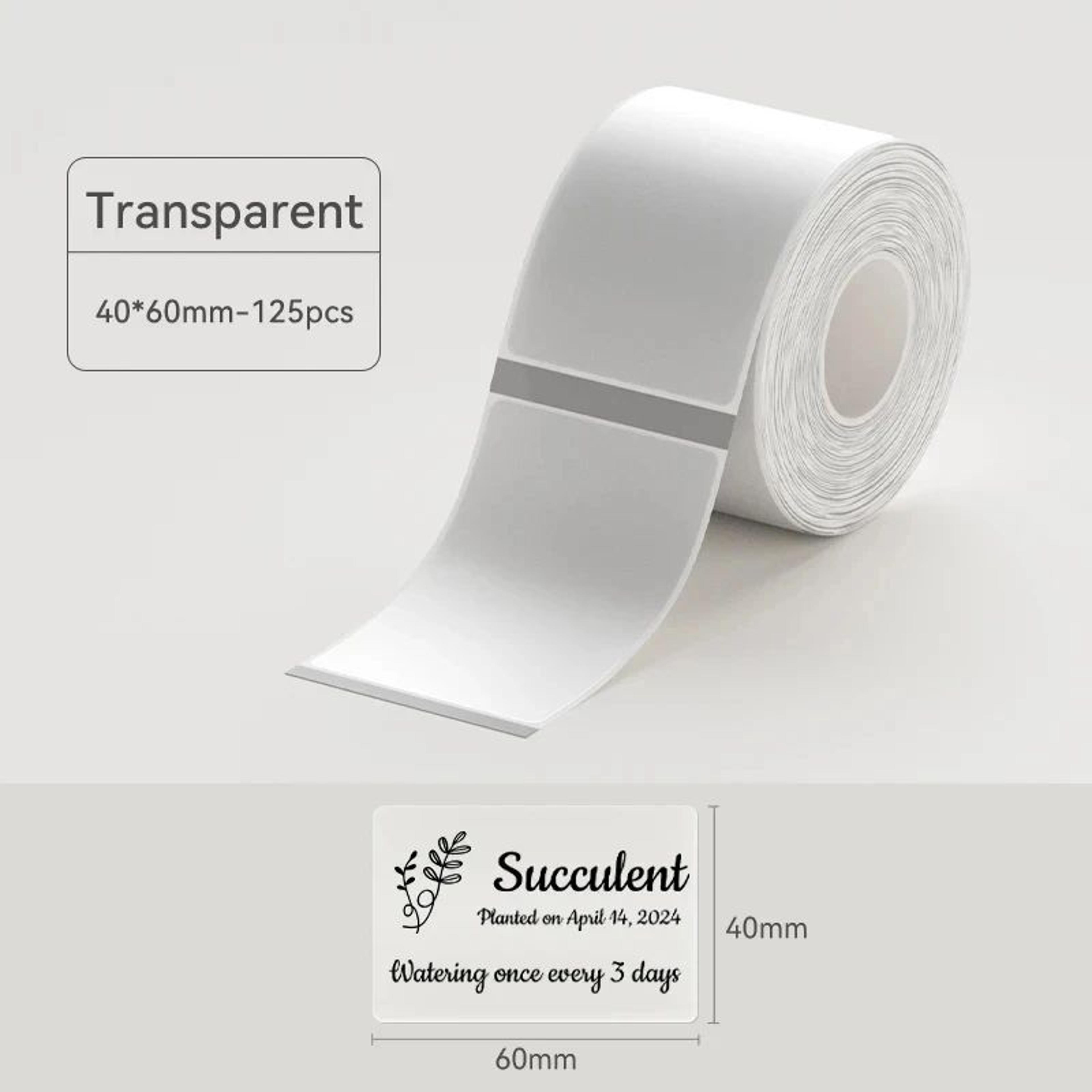Thermal Label Roll  White Color  Transparent Adhesive Stickers For B1 B21 B3S  K3 Printers For Home