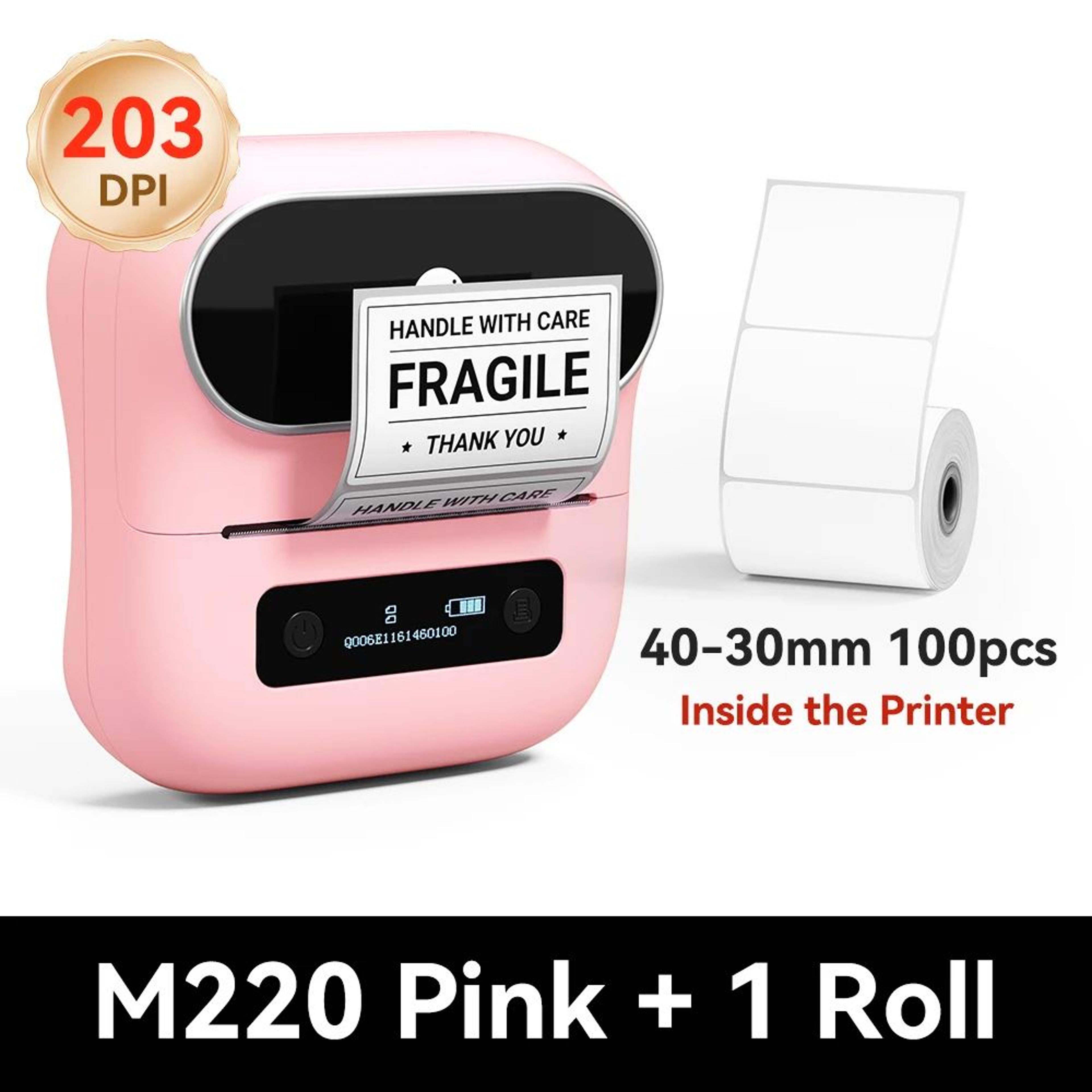 Portable Label Printer  M220 Bluetooth 50 Inkless Sticker Maker With Case  3 Label Rolls For Office 10