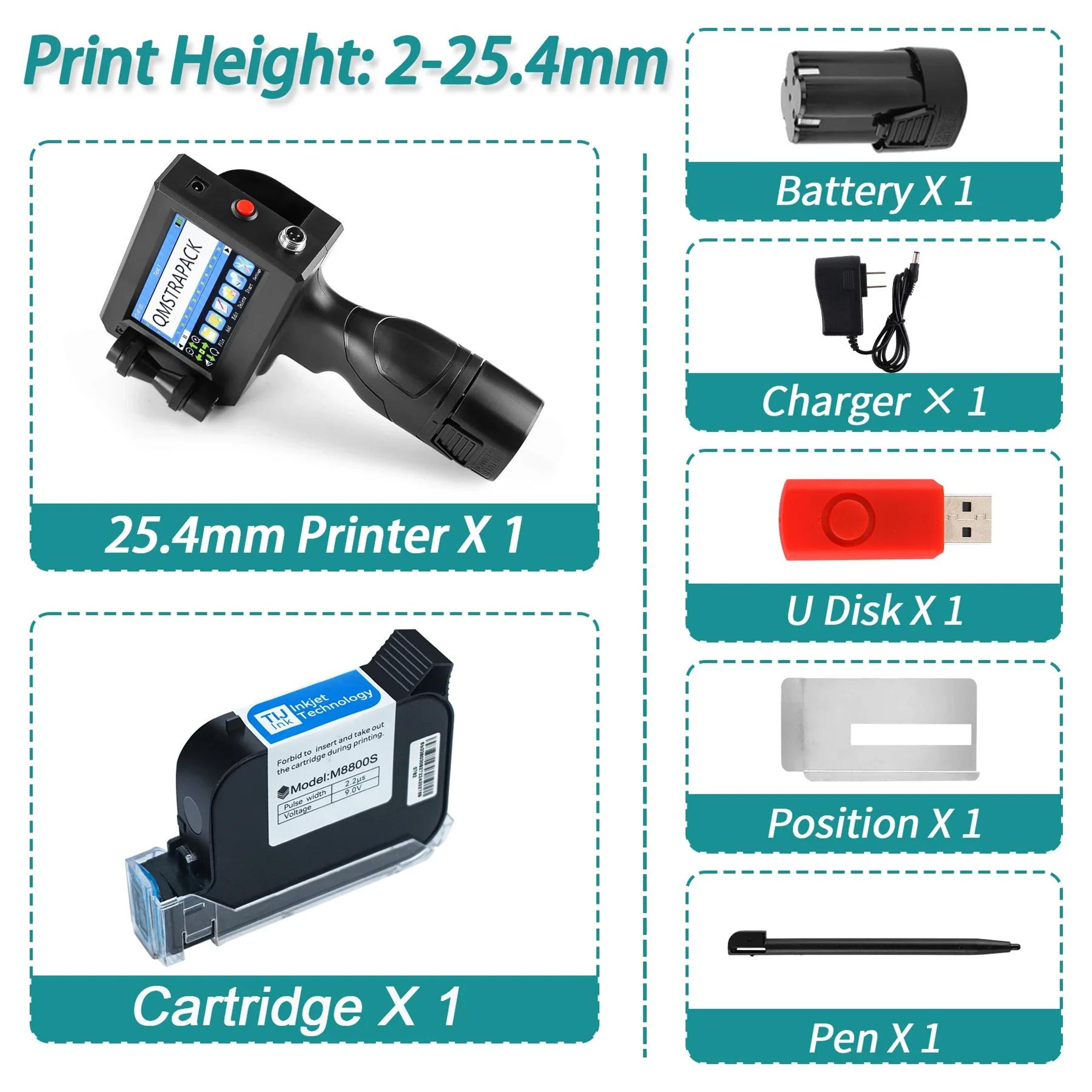 Handheld Inkjet Printer  NonEncrypted 05 In Coder With Touchscreen  FastDrying Ink For QR Barcode B