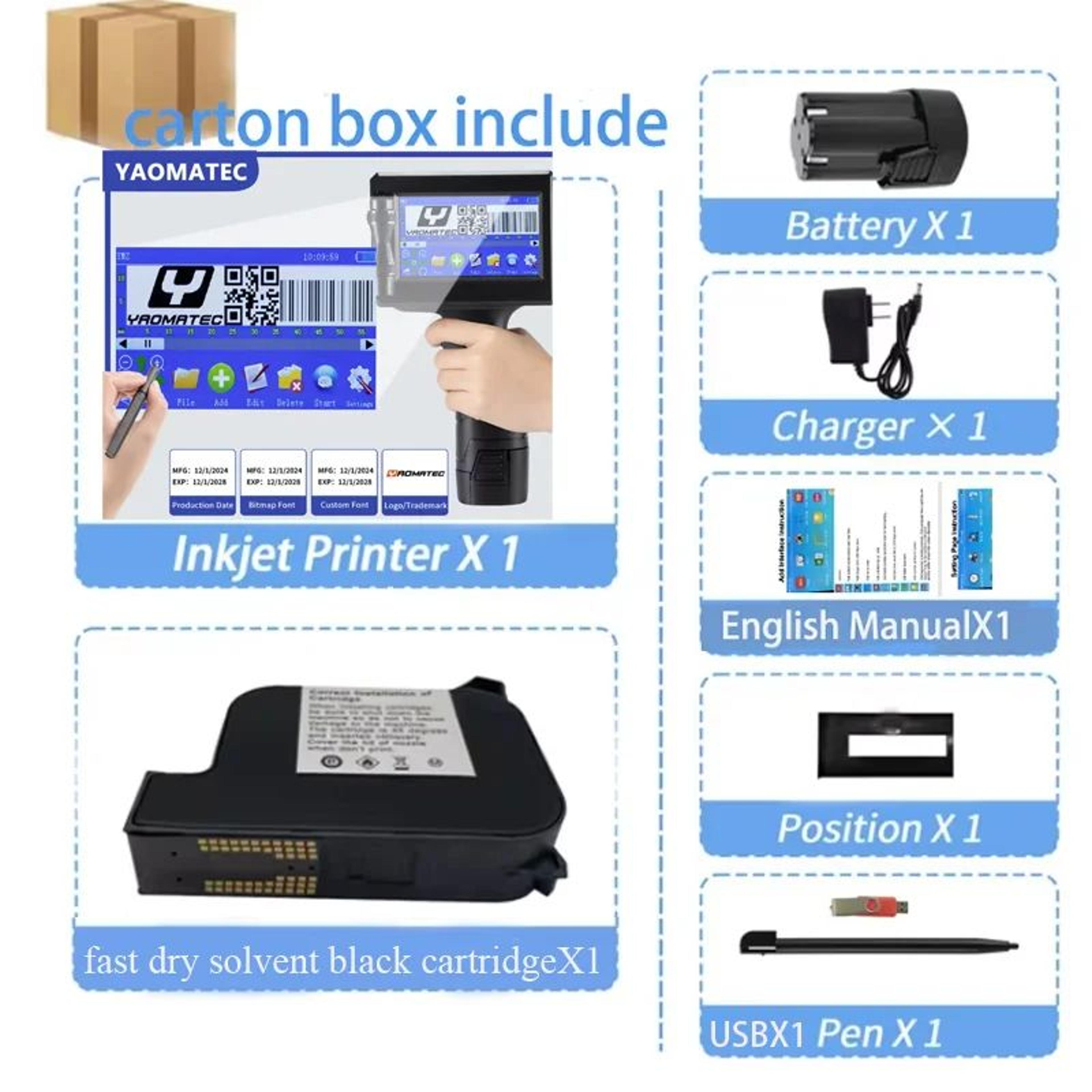 Handheld Thermal Inkjet Printer  Portable Date Number  Logo Coding Machine For Plastic And Carton P 9