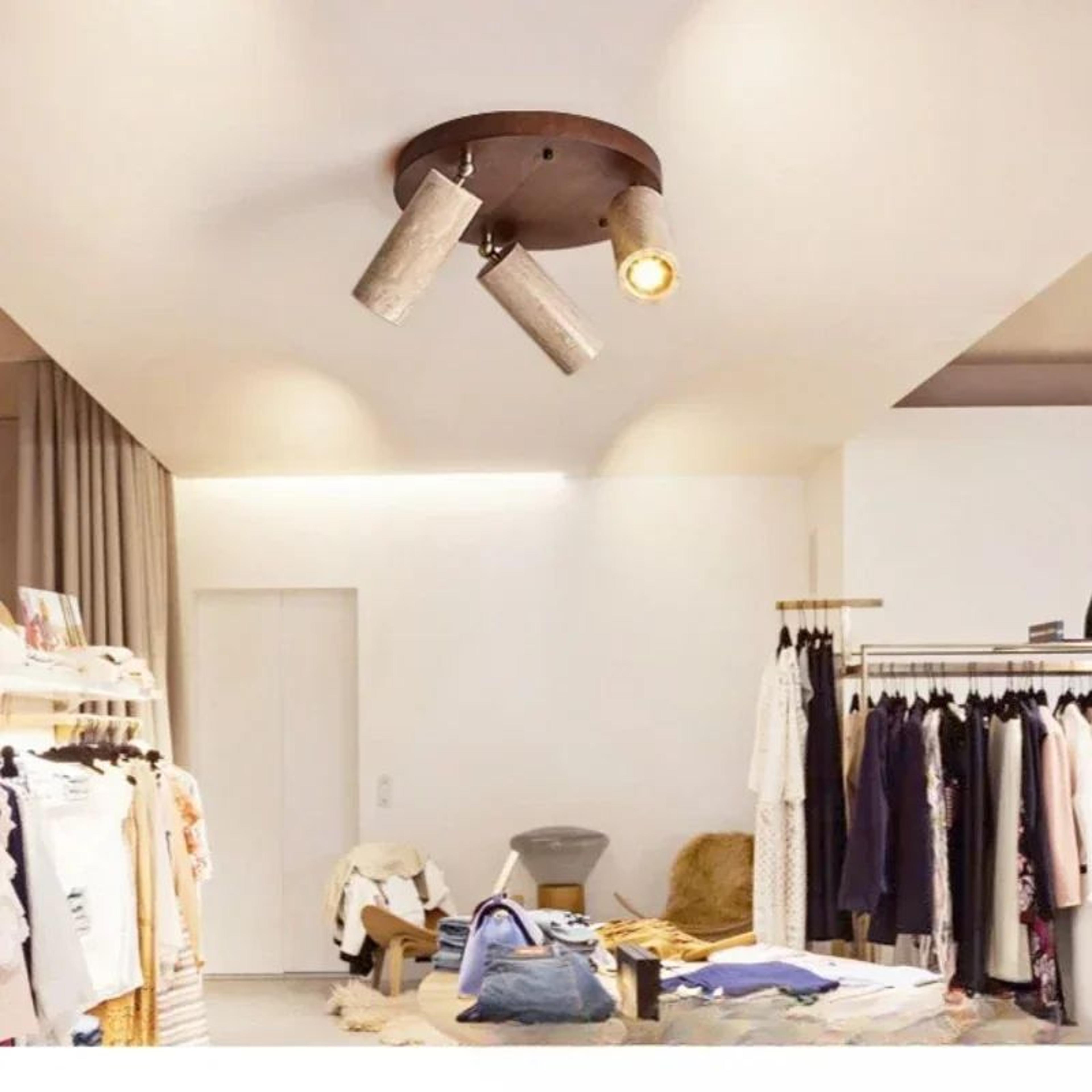 Natural Yellow Cave Stone LED Spotlight  Wood Ceiling Lamp For Living Room Restaurant Bar  Clothing 2