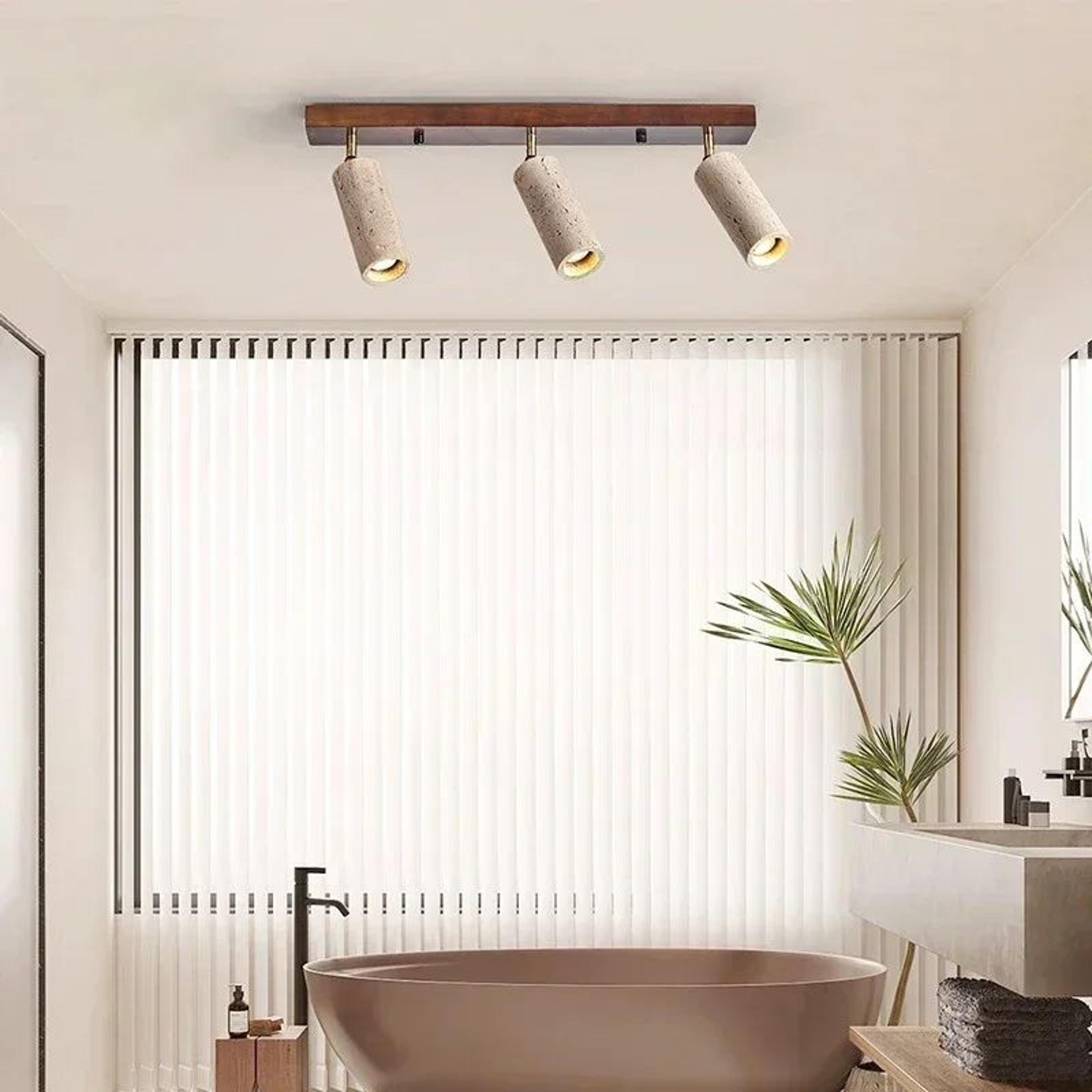 Natural Yellow Cave Stone LED Spotlight  Wood Ceiling Lamp For Living Room Restaurant Bar  Clothing 1