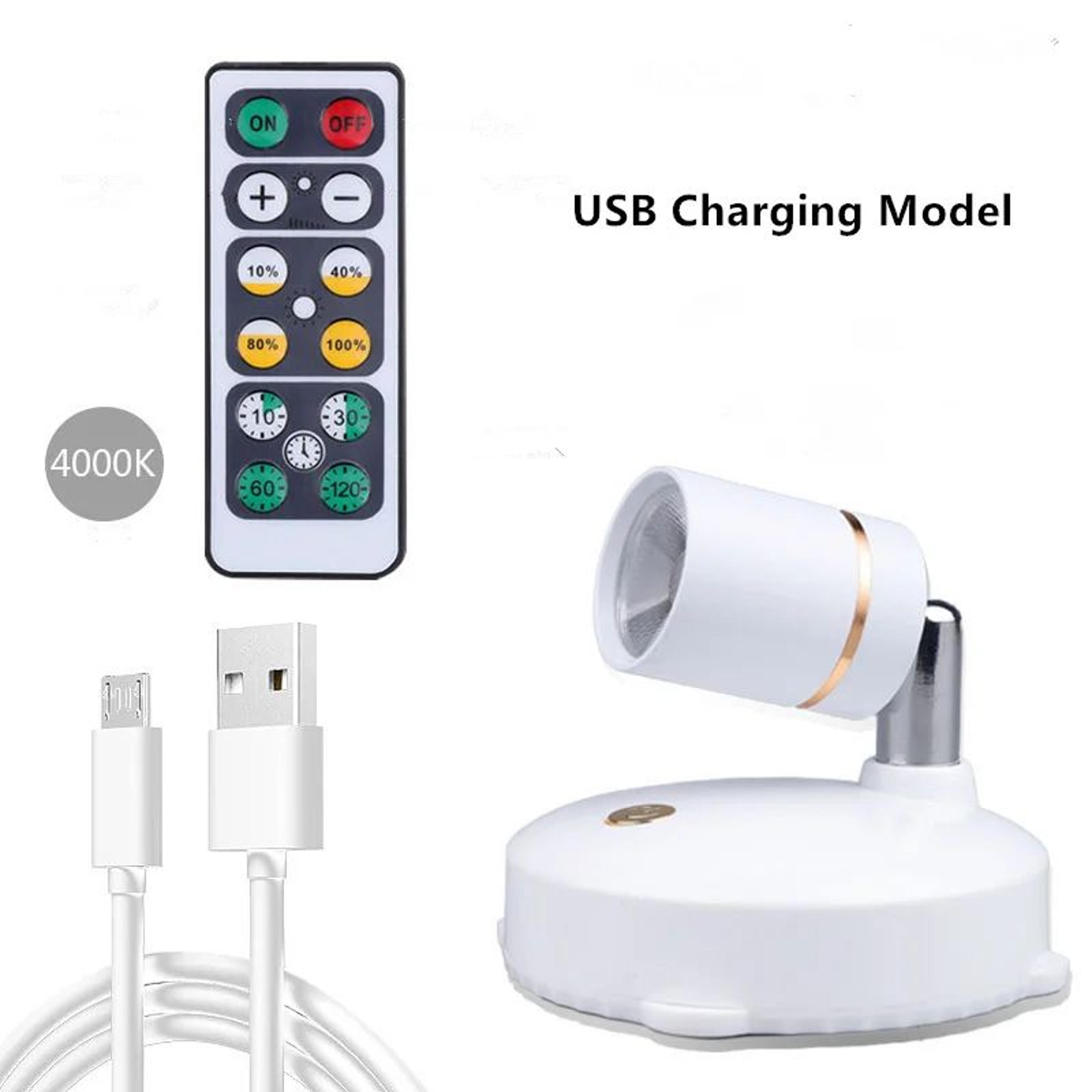 Mini Wireless LED Spotlights  2 Pack Remote Control Accent Lights With Dimming Timer And Adjustable 7