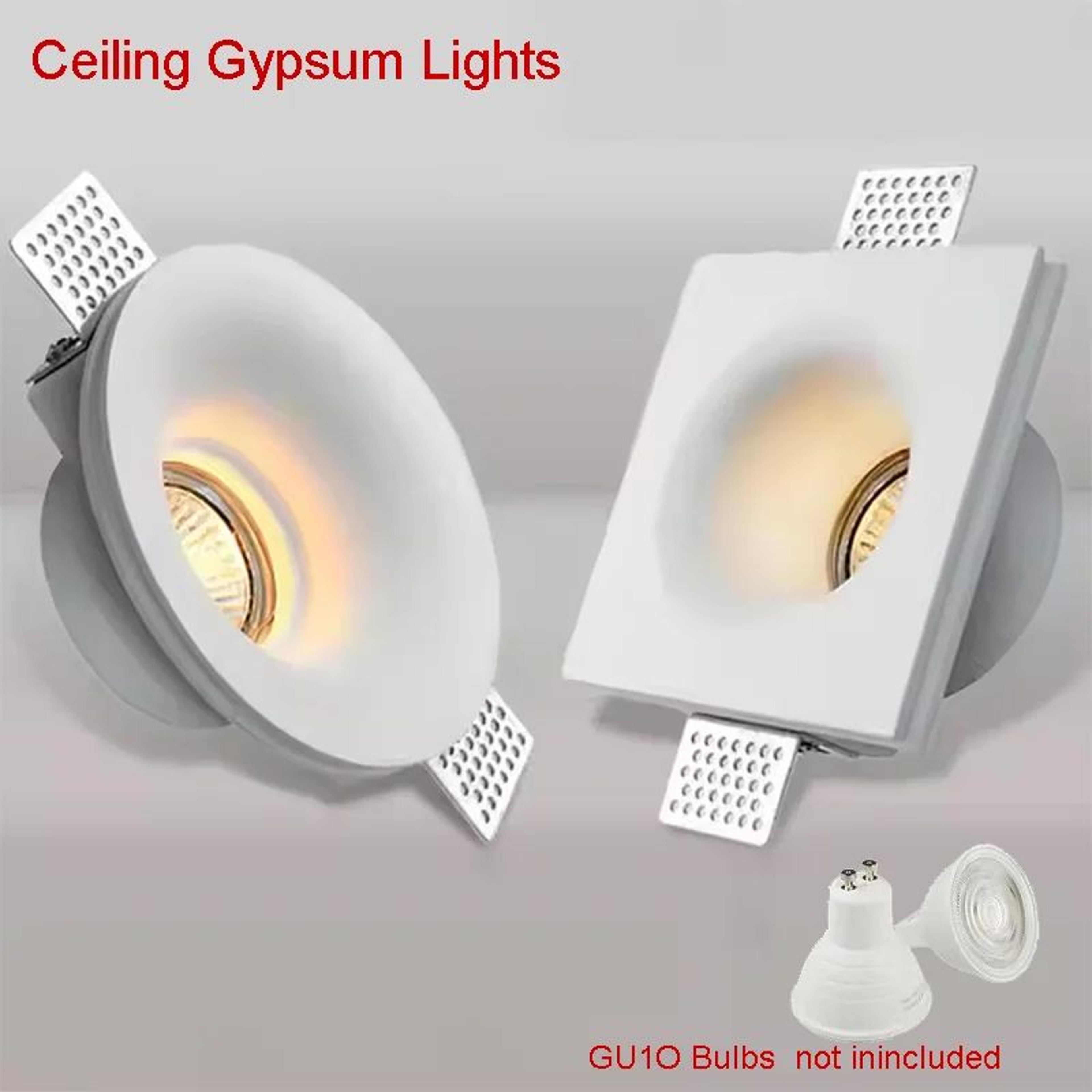 recessed gypsum downlight – gu10 anti-glare borderless ceiling spotlight for living room, bedroom and hallway lighting