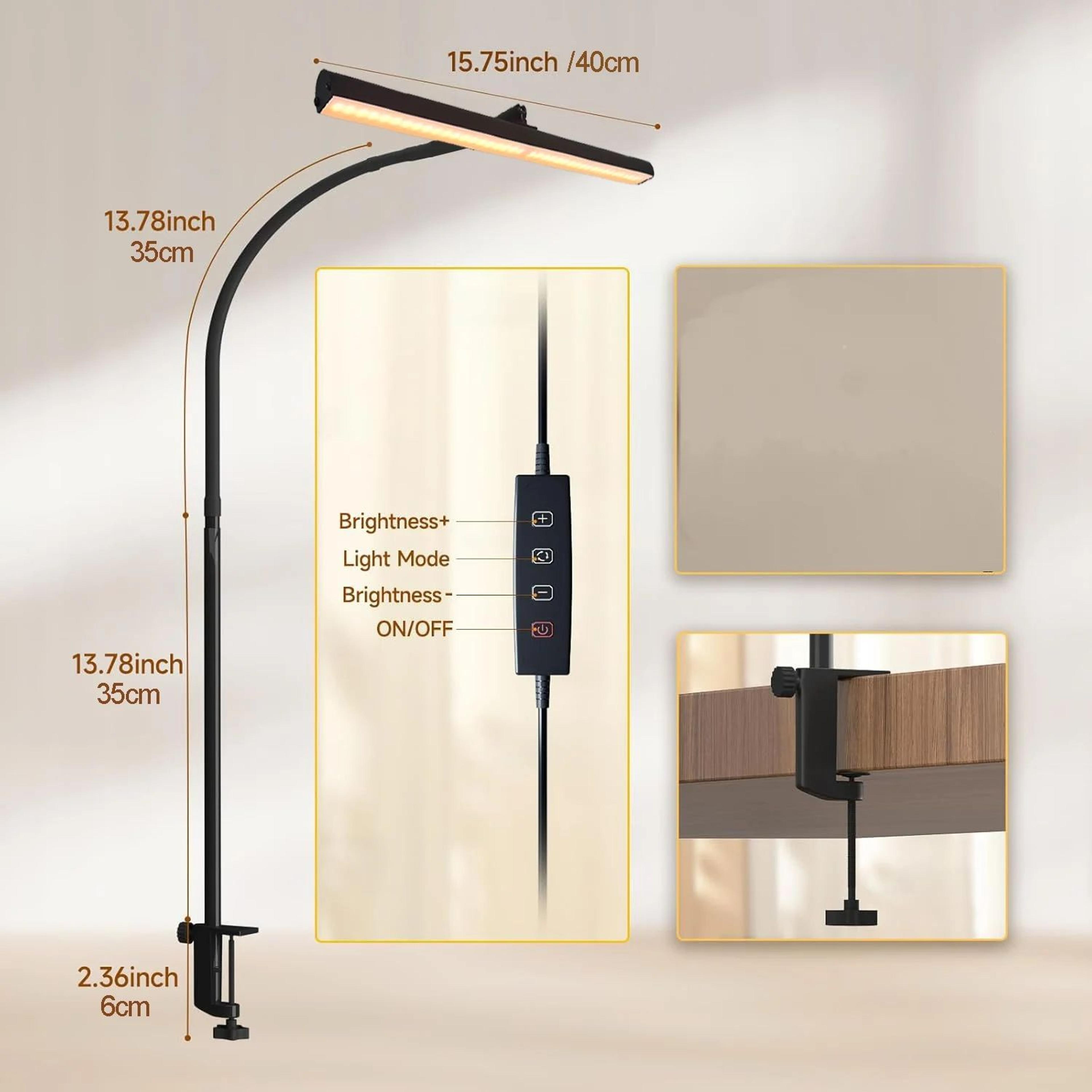 LED Desk Lamp With Clamp  USB Architect Task Light With 30 Lighting Modes And Flexible Gooseneck Fo 3