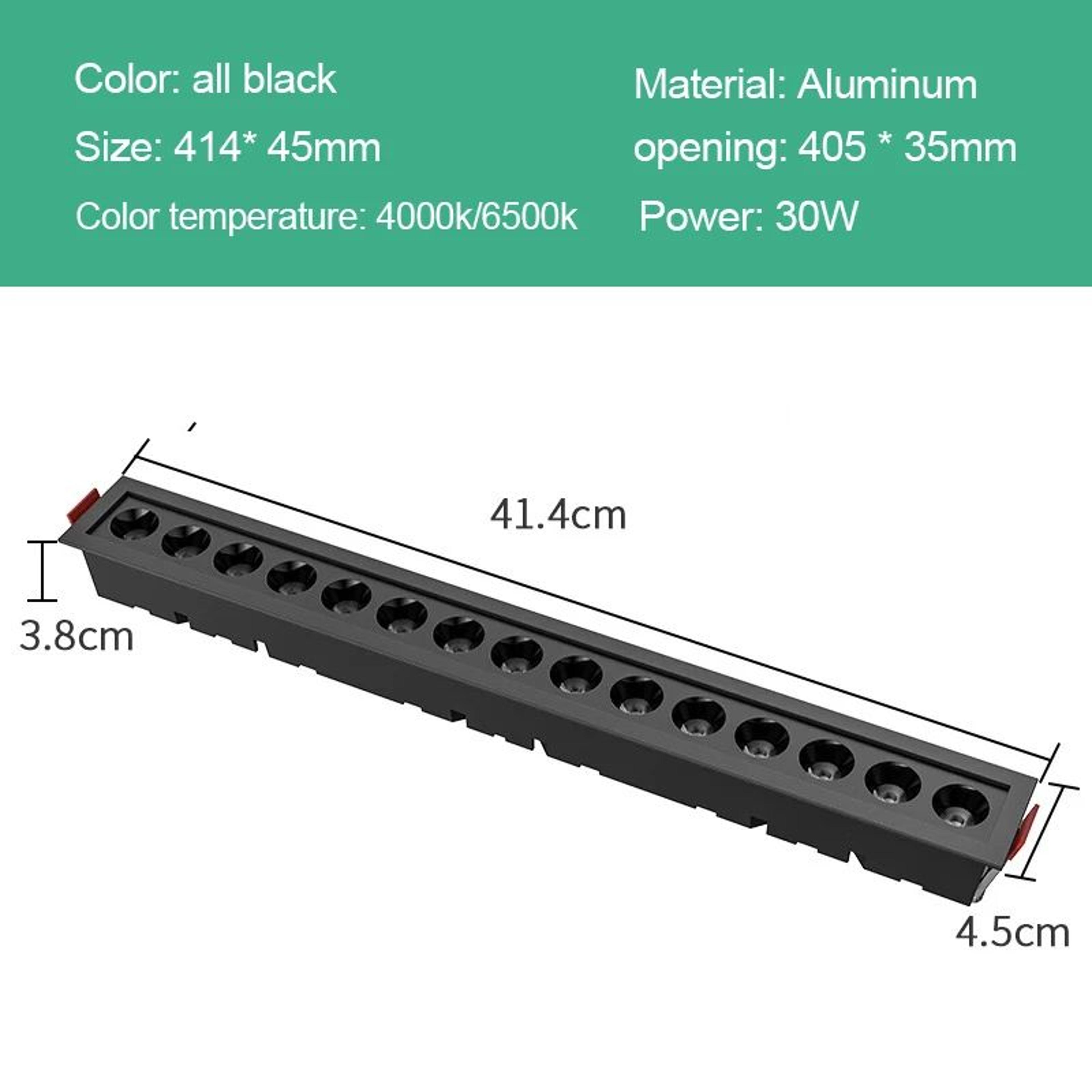 Recessed Linear LED Downlight  10W 20W 30W COB Grille Ceiling Spotlight With High CRI For Indoor Ac 8