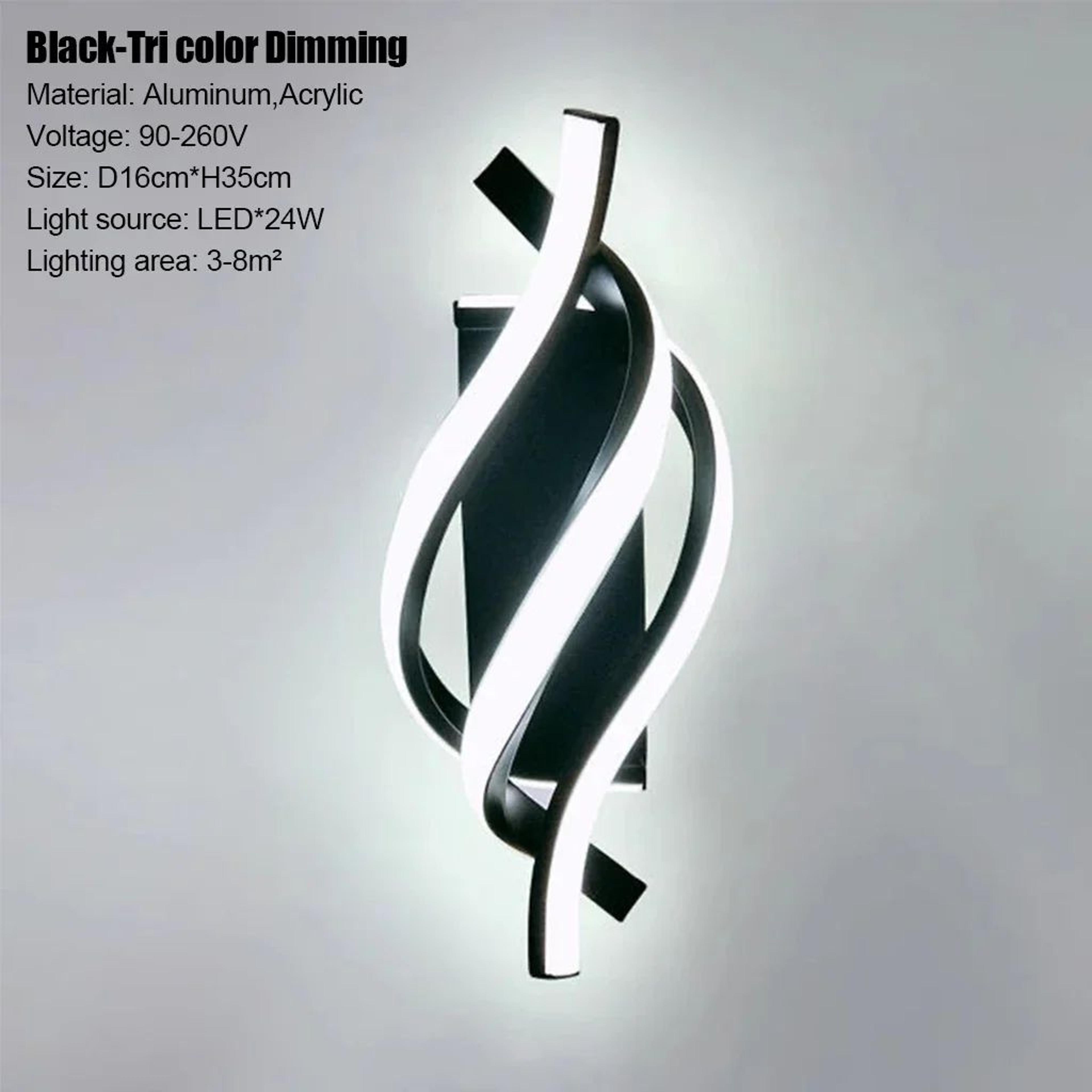 Modern LED Wall Lamp  Three Curved Line Accent Light In Black Or White For Living Room Bedroom Head 6