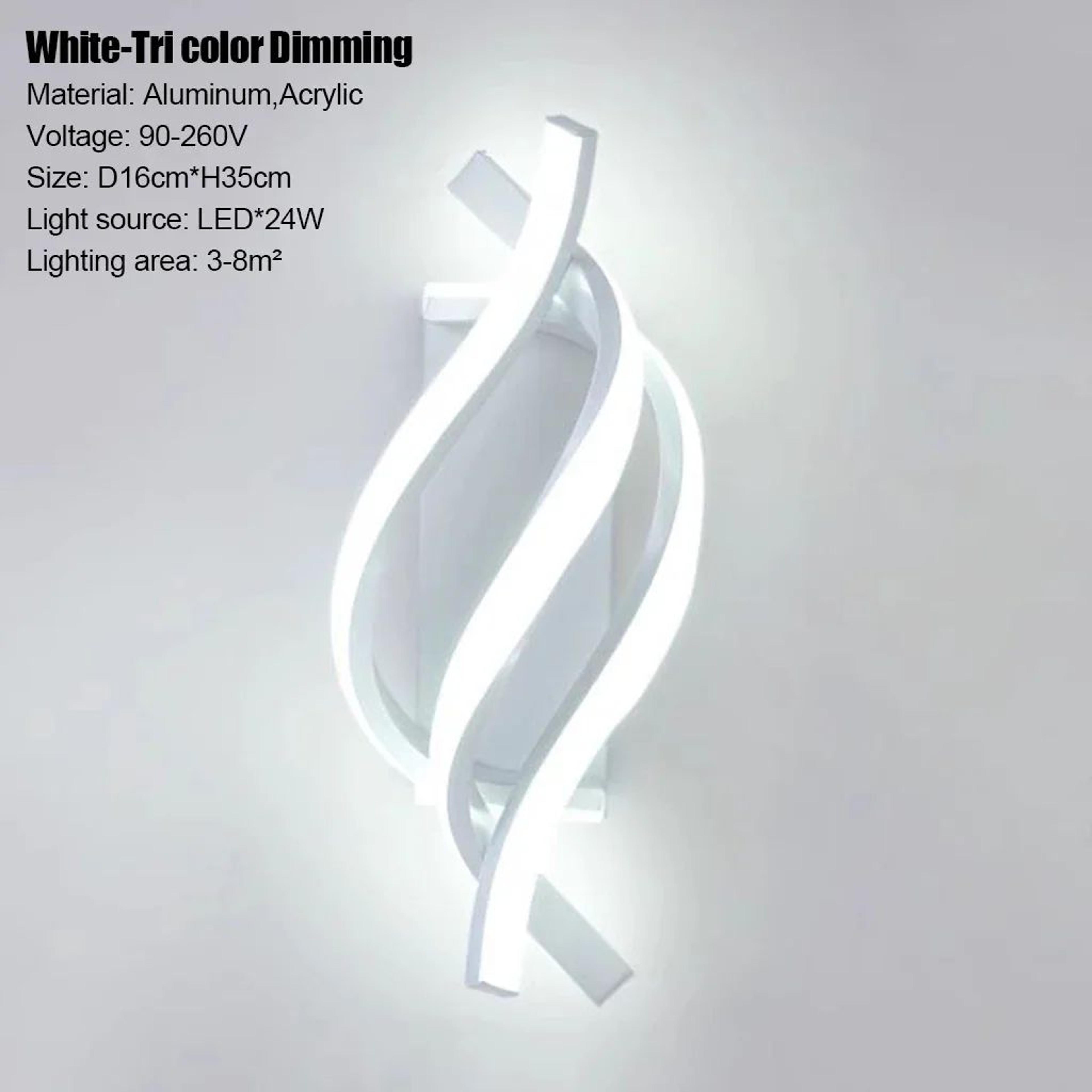 Modern LED Wall Lamp  Three Curved Line Accent Light In Black Or White For Living Room Bedroom Head 8