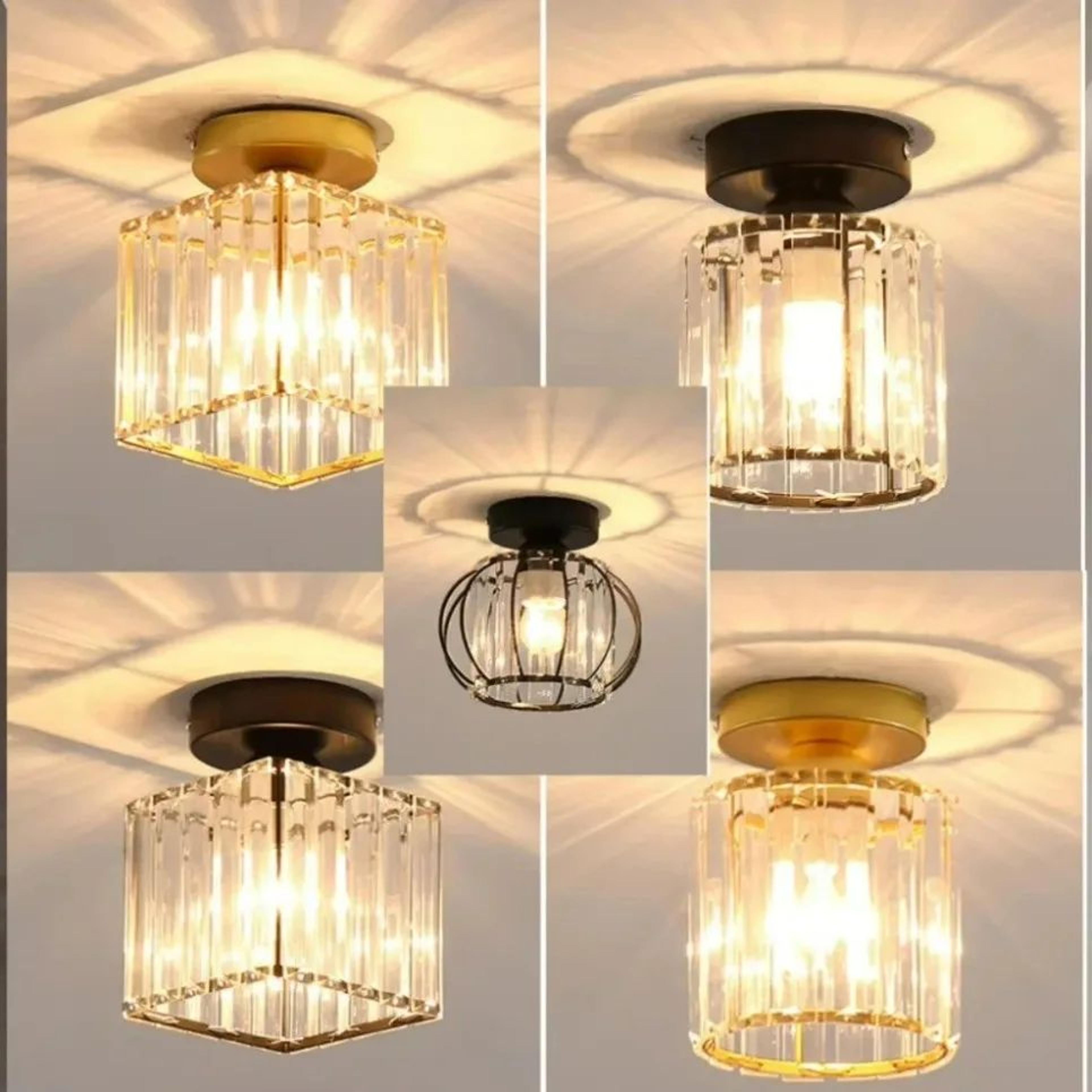Nordic Acrylic Ceiling Light  E27 Lamp Fixture In Black Or Gold For Living Room Bedroom Hallway And 2