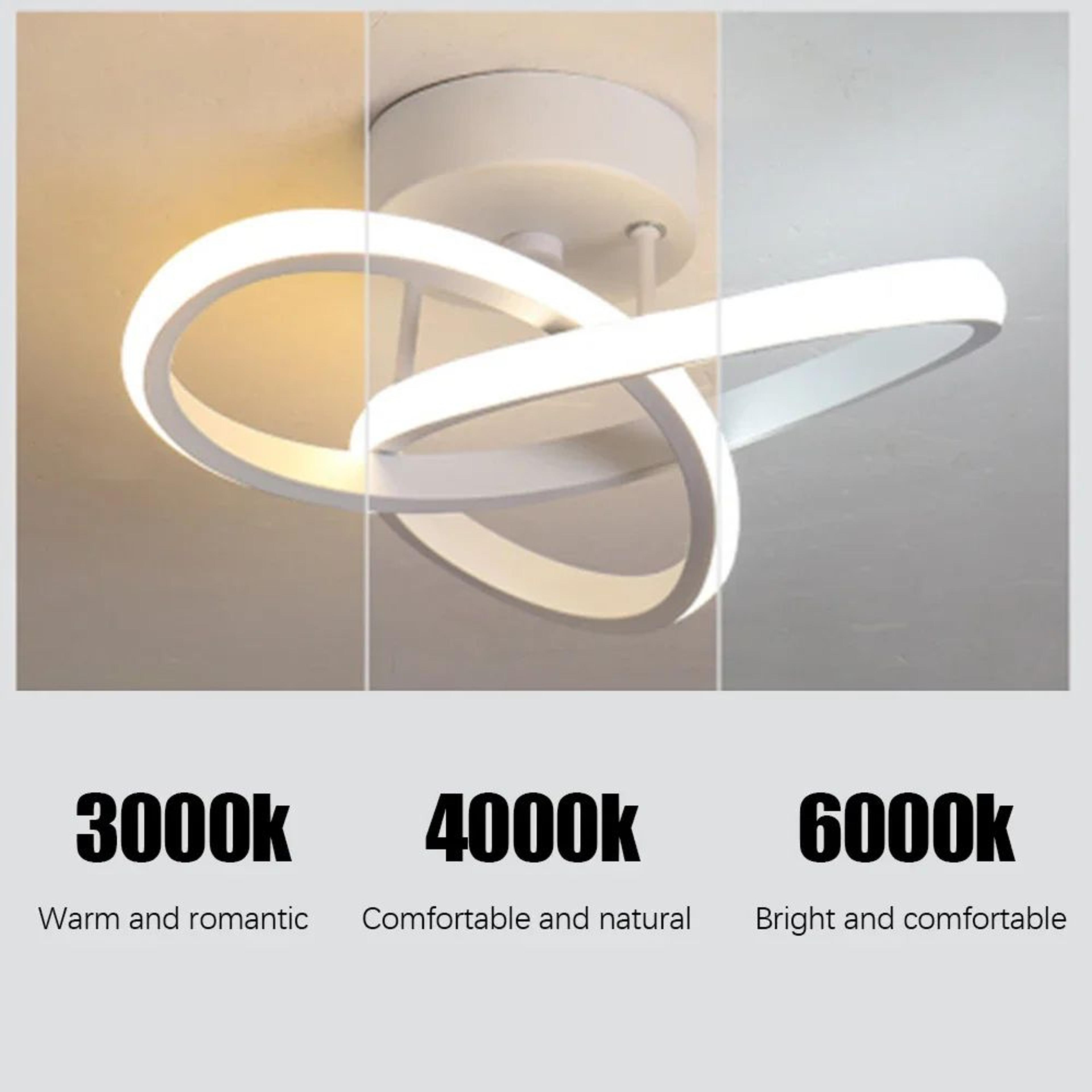 modern led ceiling light – 20 w simple tricolor lamp in black or white for corridor, entryway, staircase & living room
