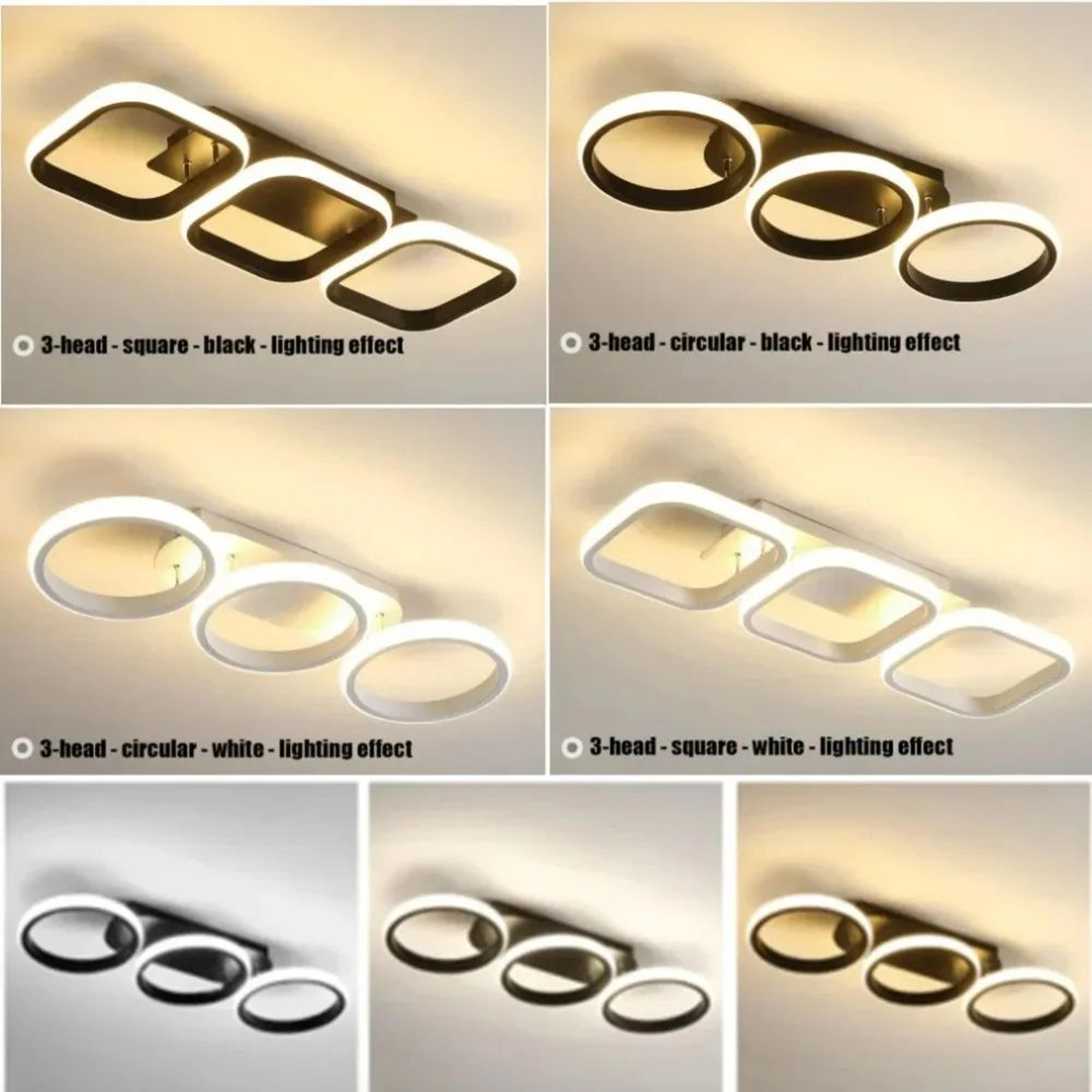 Minimalist Art LED Ceiling Lamp  Modern Ring Flush Mount Light In Black White Or Gold With 3 Color  1