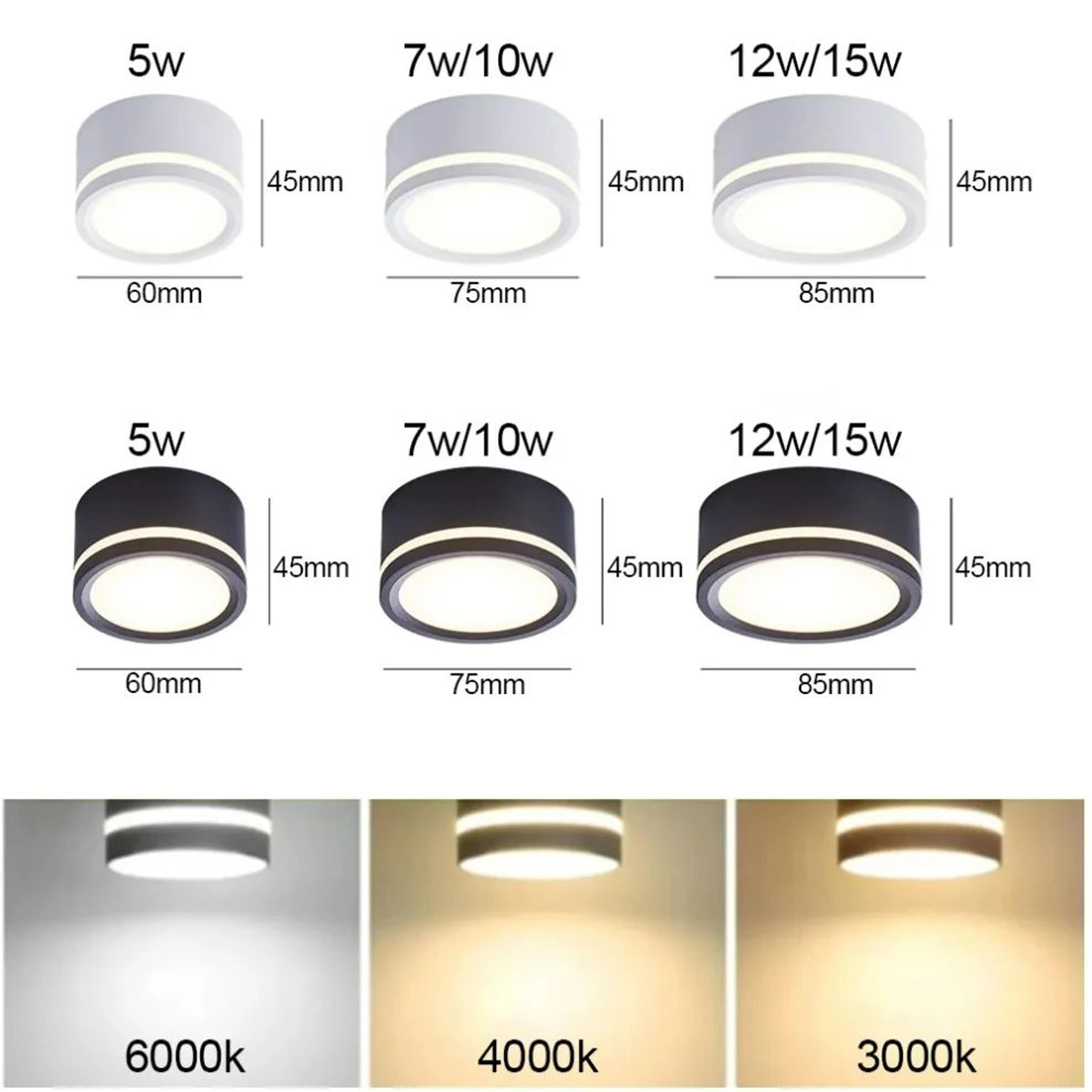 Nordic LED Downlight  Surface Mounted Aluminum Ceiling Spotlight In Black Or White For Living Room  5