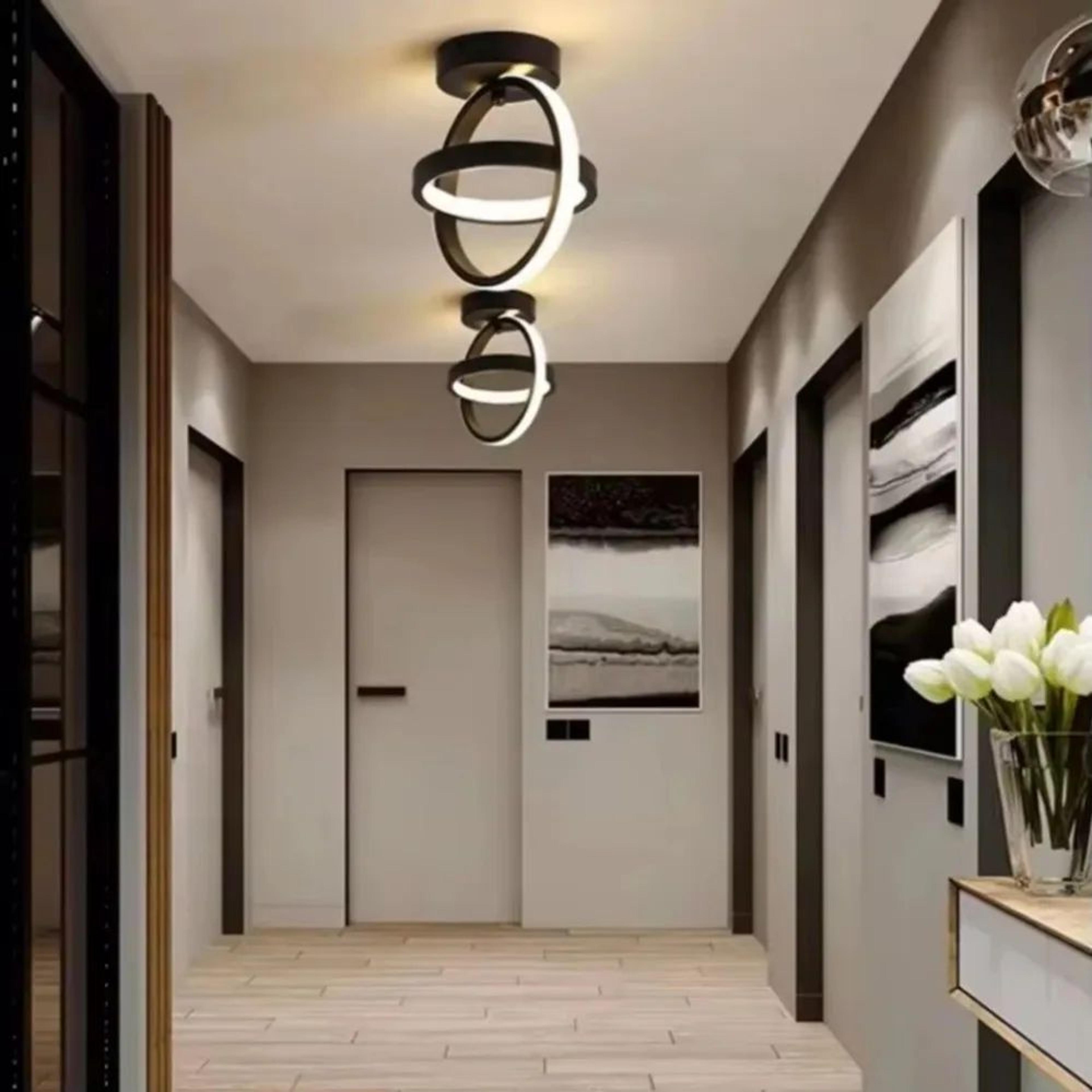 Modern Square LED Ceiling Light  25W 3 Color Lamp In Black Or White For Hallway Kitchen Bedroom  Co 4