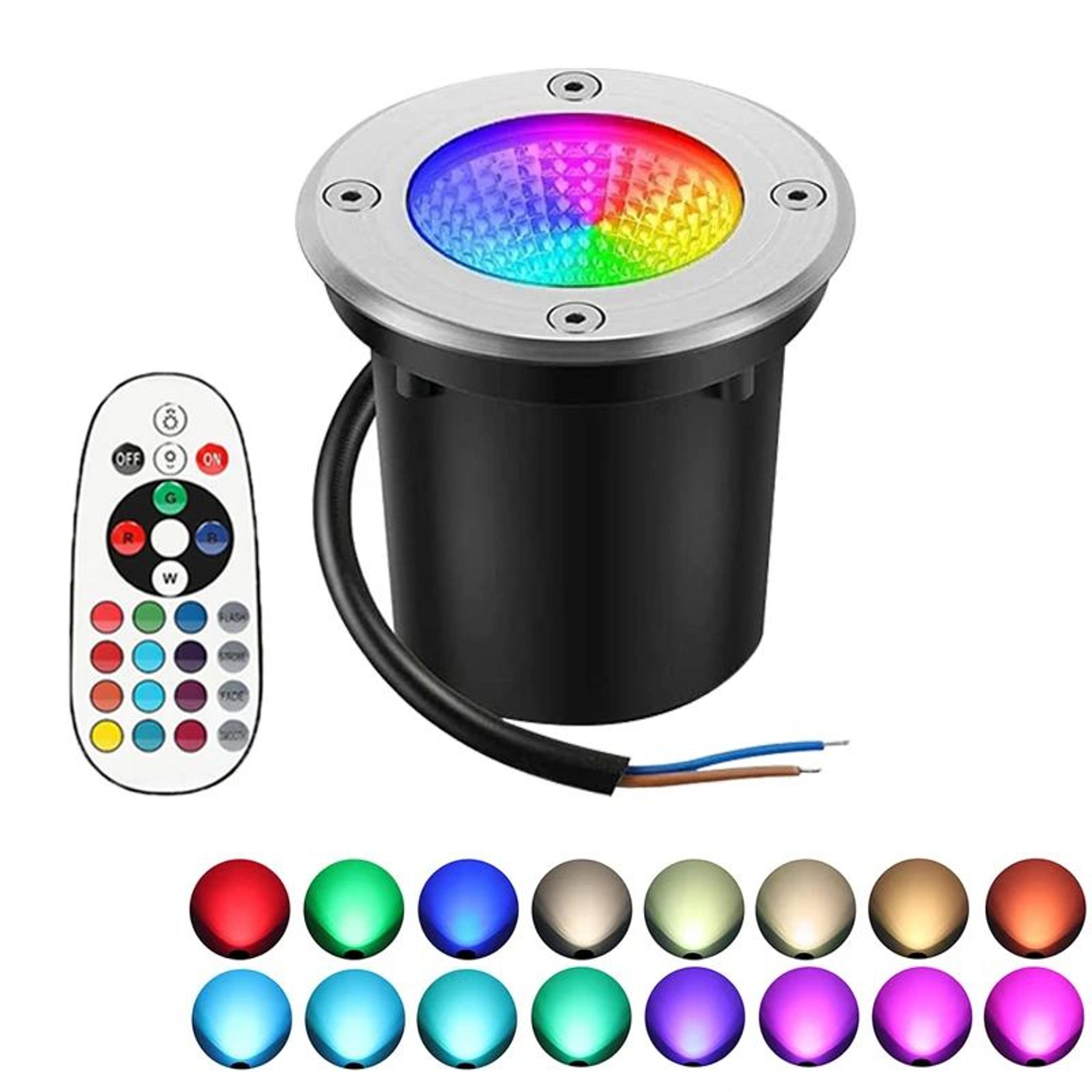 RGBW InGround Landscape Lights  8 Pack 10W 12V Waterproof Outdoor Lamps With Remote For Garden Path 5