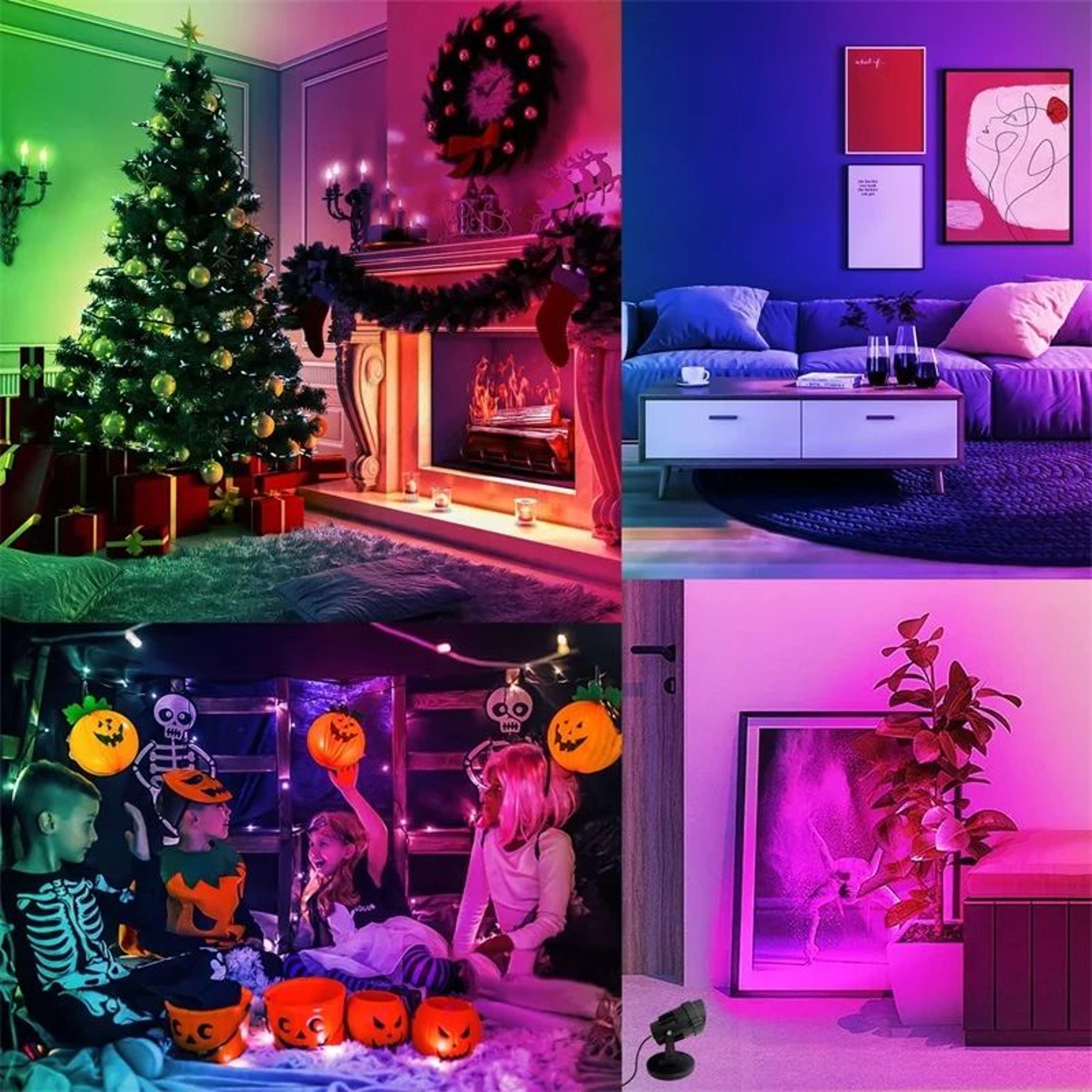 RGBW Indoor Spotlights  2 Pack 10 W Dimmable Accent Uplights With RF Remote 16 Colors  Plug For Flo 1