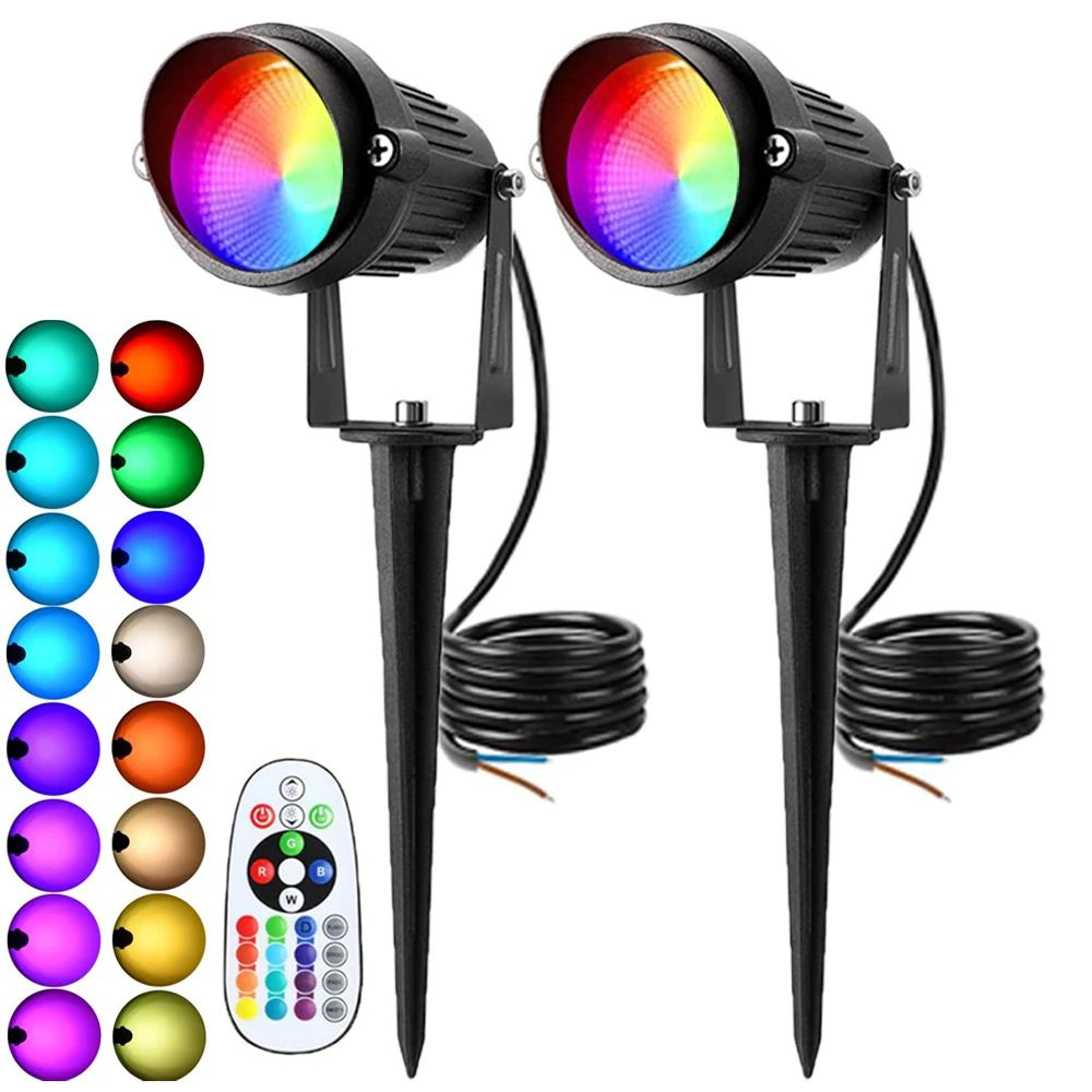 rgbw led landscape spotlight – 10w color changing garden light with remote and ip65 waterproof design for paths & lawn