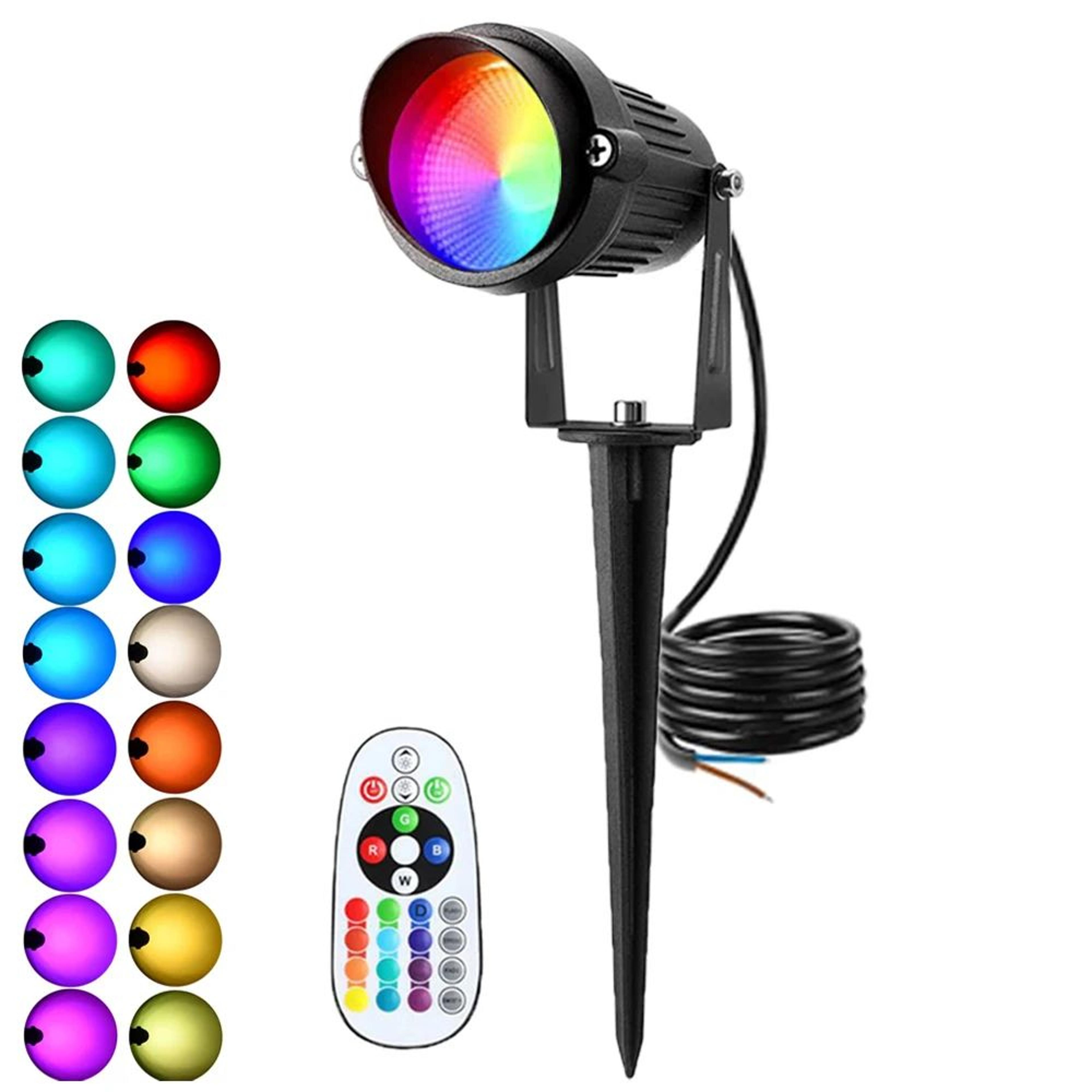 RGBW LED Landscape Spotlight  10W Color Changing Garden Light With Remote And IP65 Waterproof Desig 6