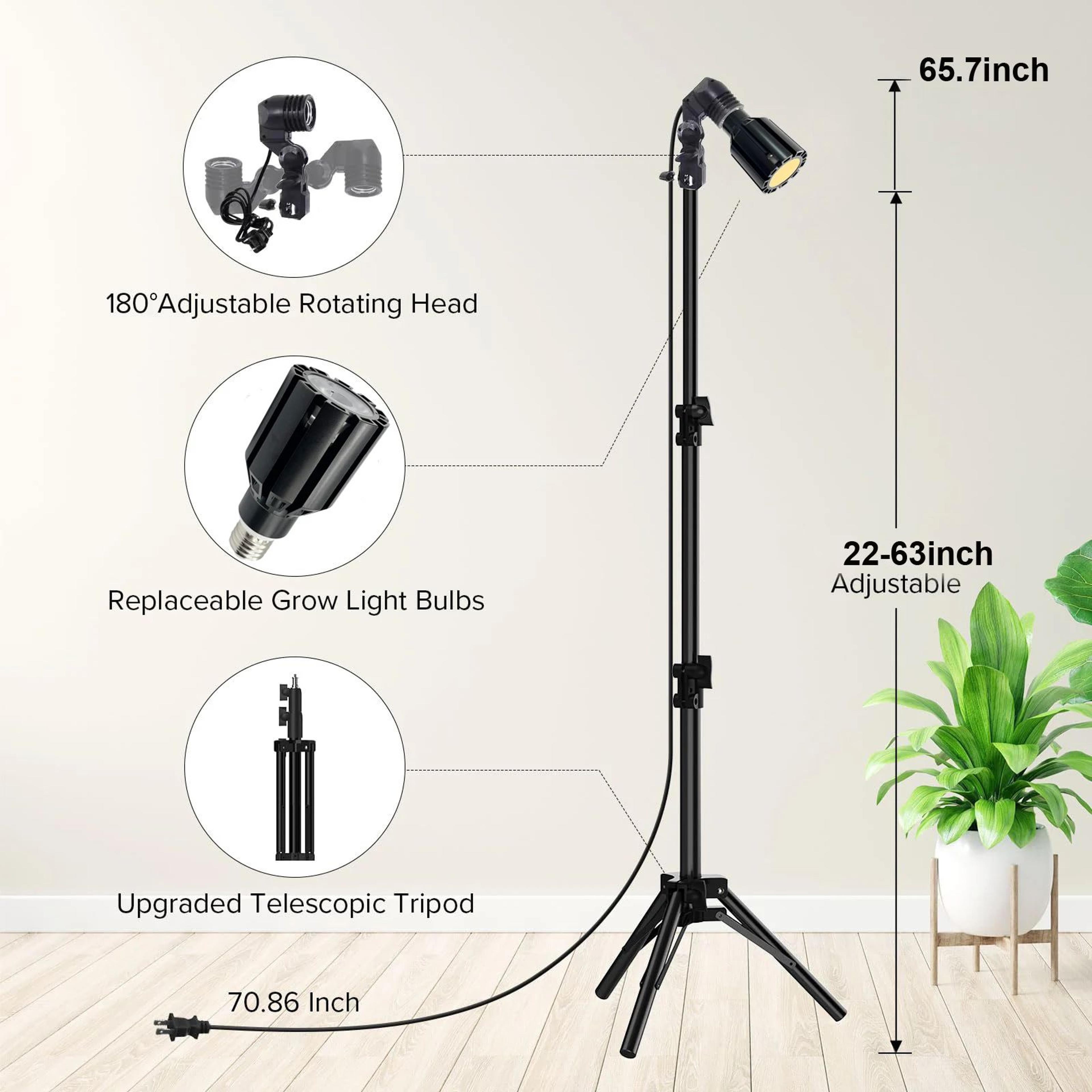 Full Spectrum LED Grow Light  Dimmable Indoor Plant Light With Adjustable Tripod Stand Remote Contr 3