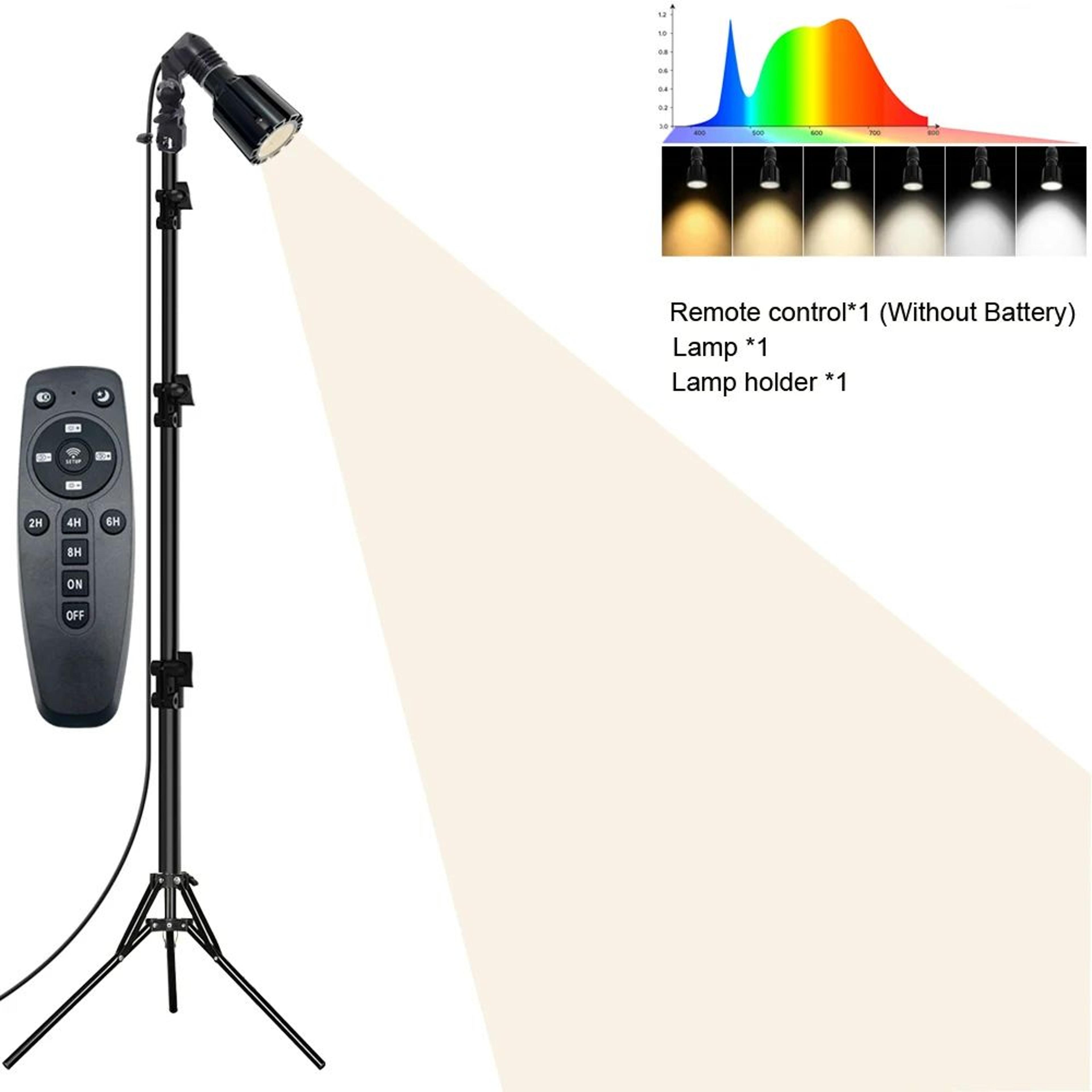 Full Spectrum LED Grow Light  Dimmable Indoor Plant Light With Adjustable Tripod Stand Remote Contr 6