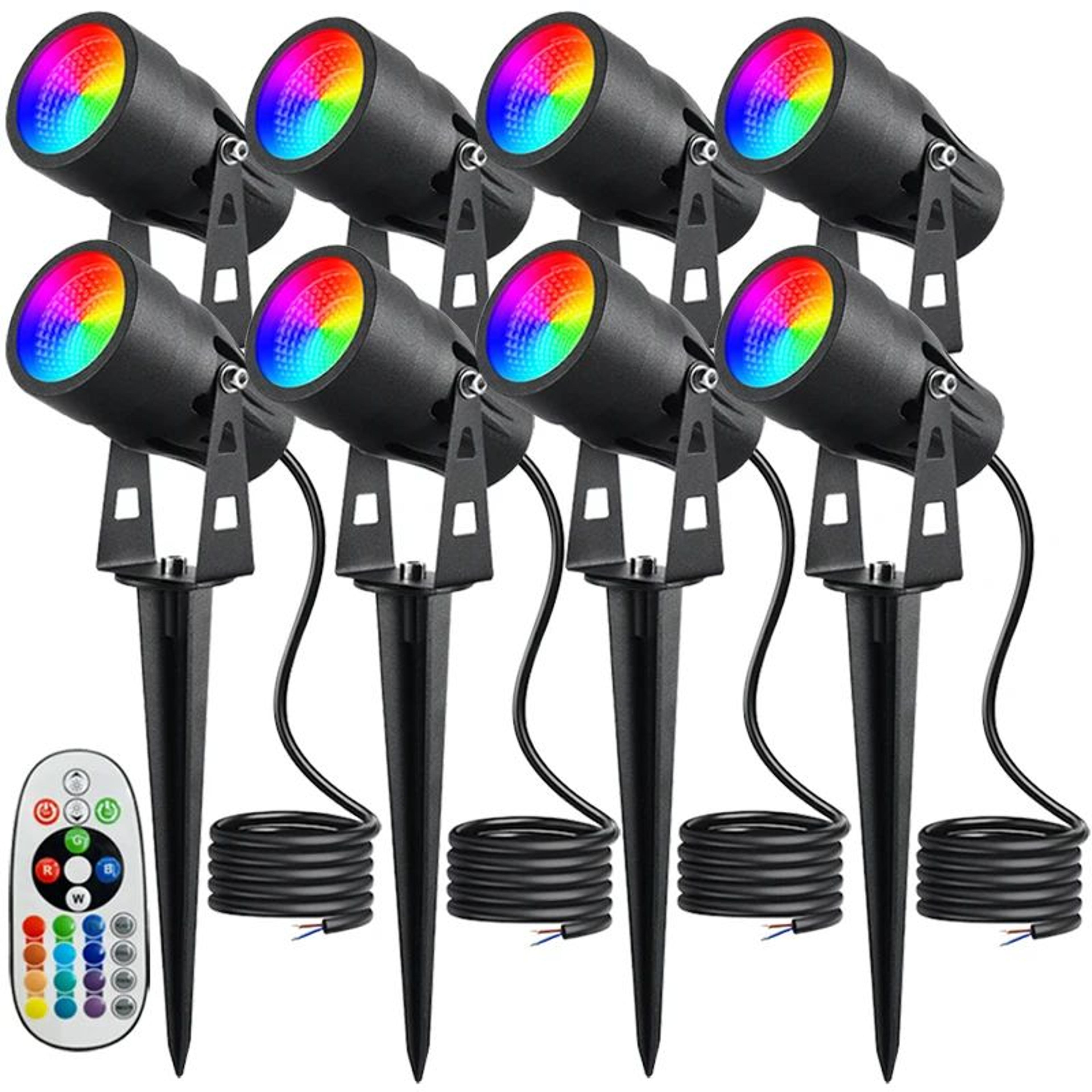RGBW LED Landscape Light  6W 12V Waterproof Color Changing Garden Spotlight With RF Remote And Spik 10
