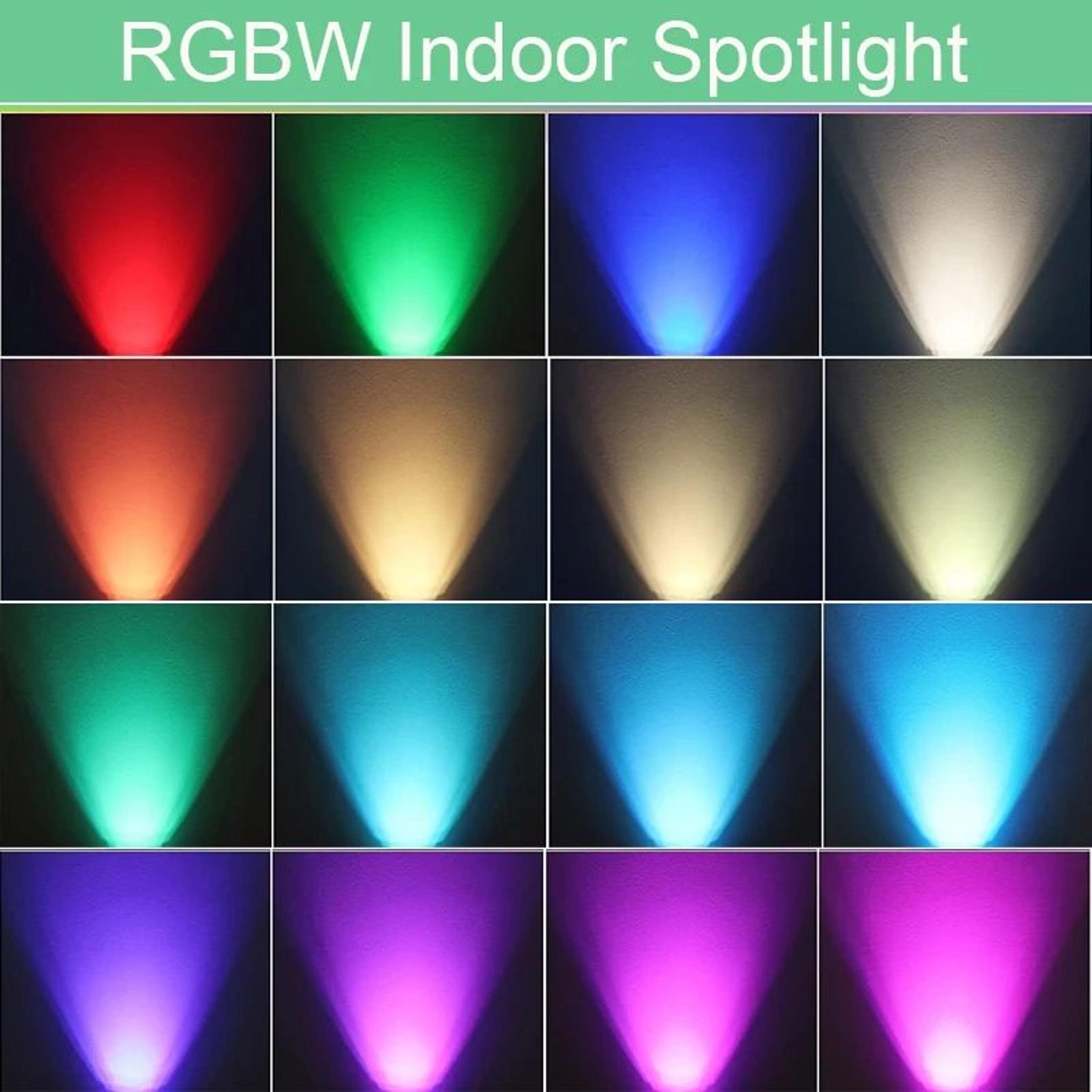10W RGBW Indoor Spotlight  Color Changing Dimmable Uplight With RF Remote For Artwork Plants And De 3