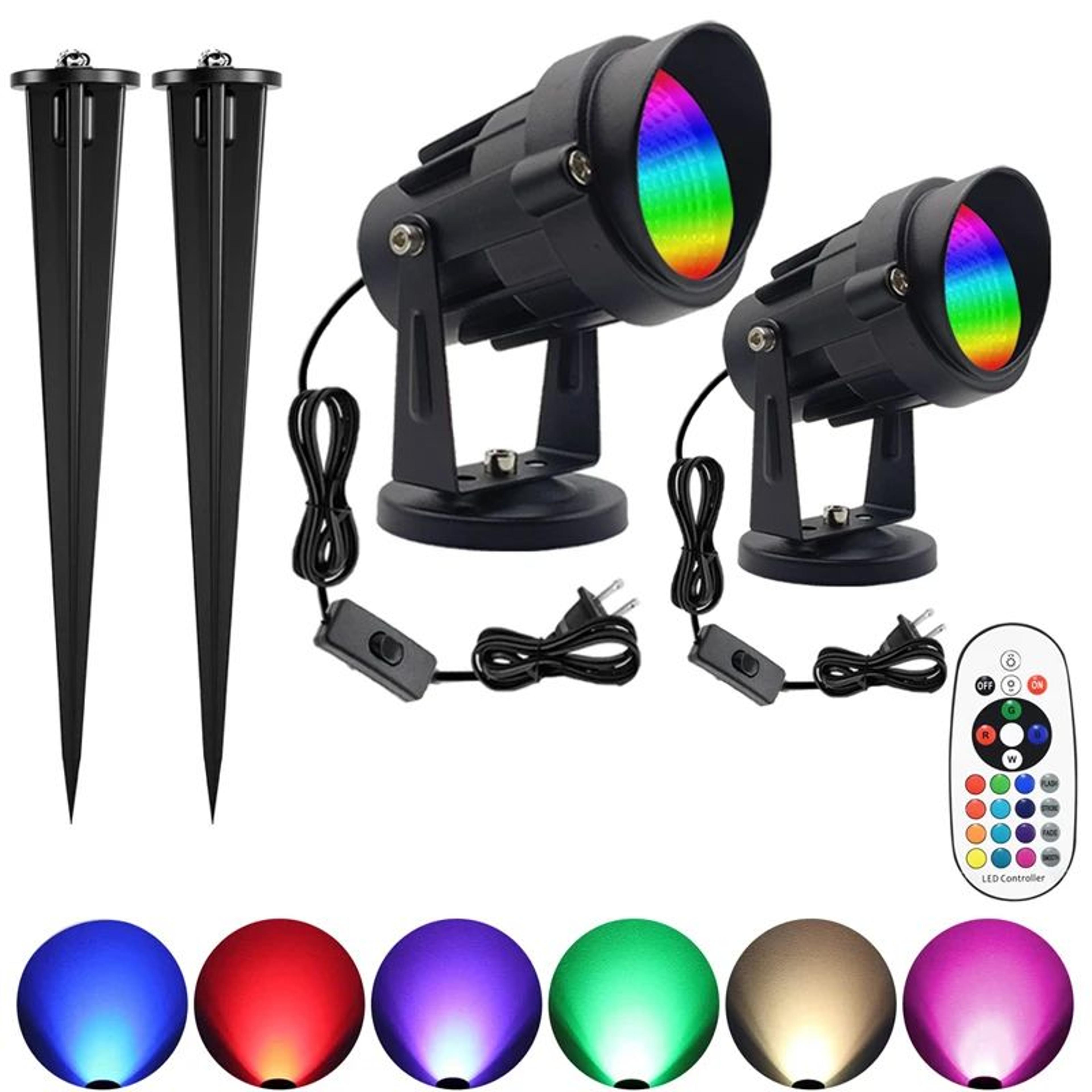 10W RGBW Indoor Spotlight  Color Changing Dimmable Uplight With RF Remote For Artwork Plants And De 7