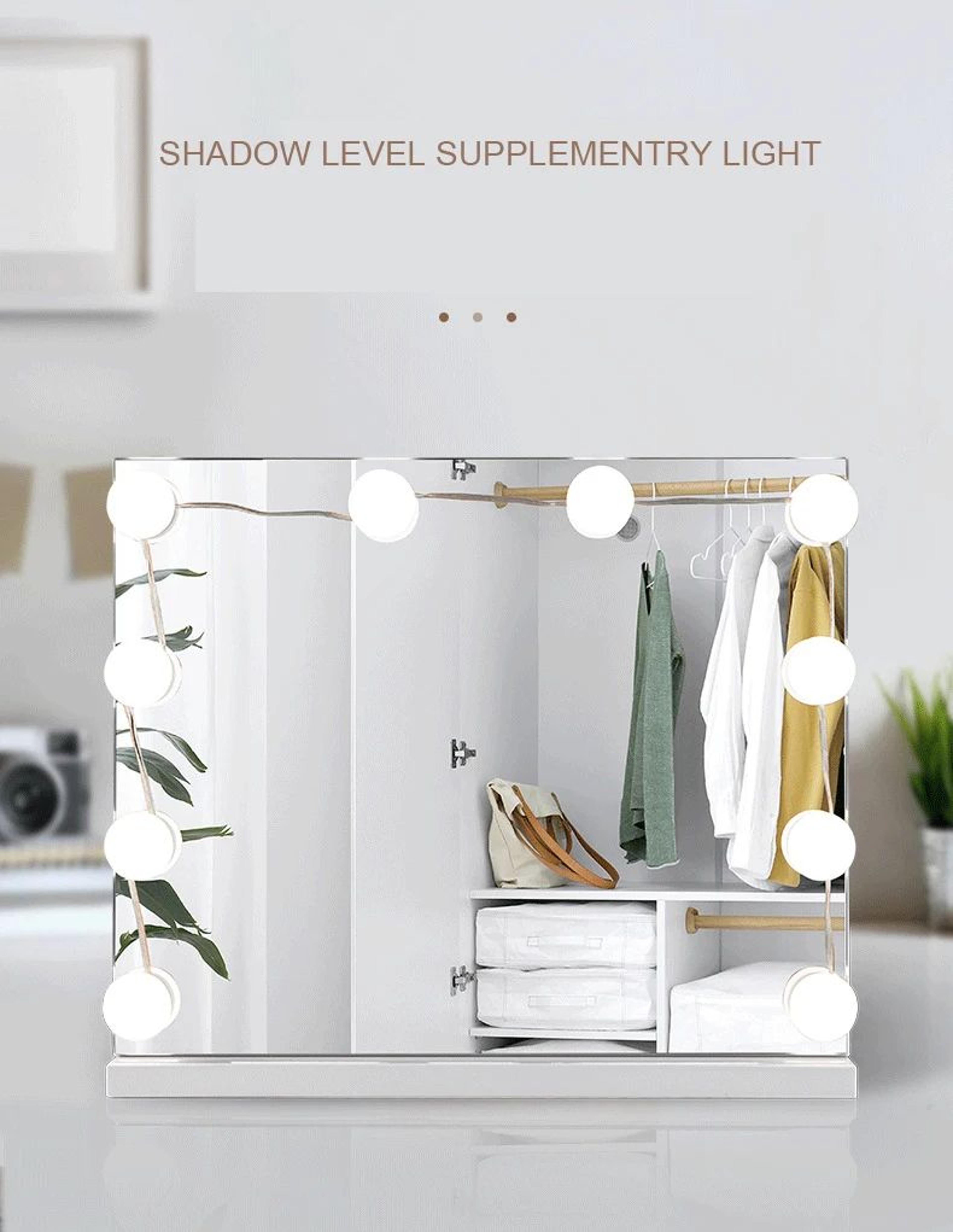 LED Vanity Mirror Lights  Hollywood Style USB Stick On Bulbs With 3 Colors  9 Brightness Levels For 8