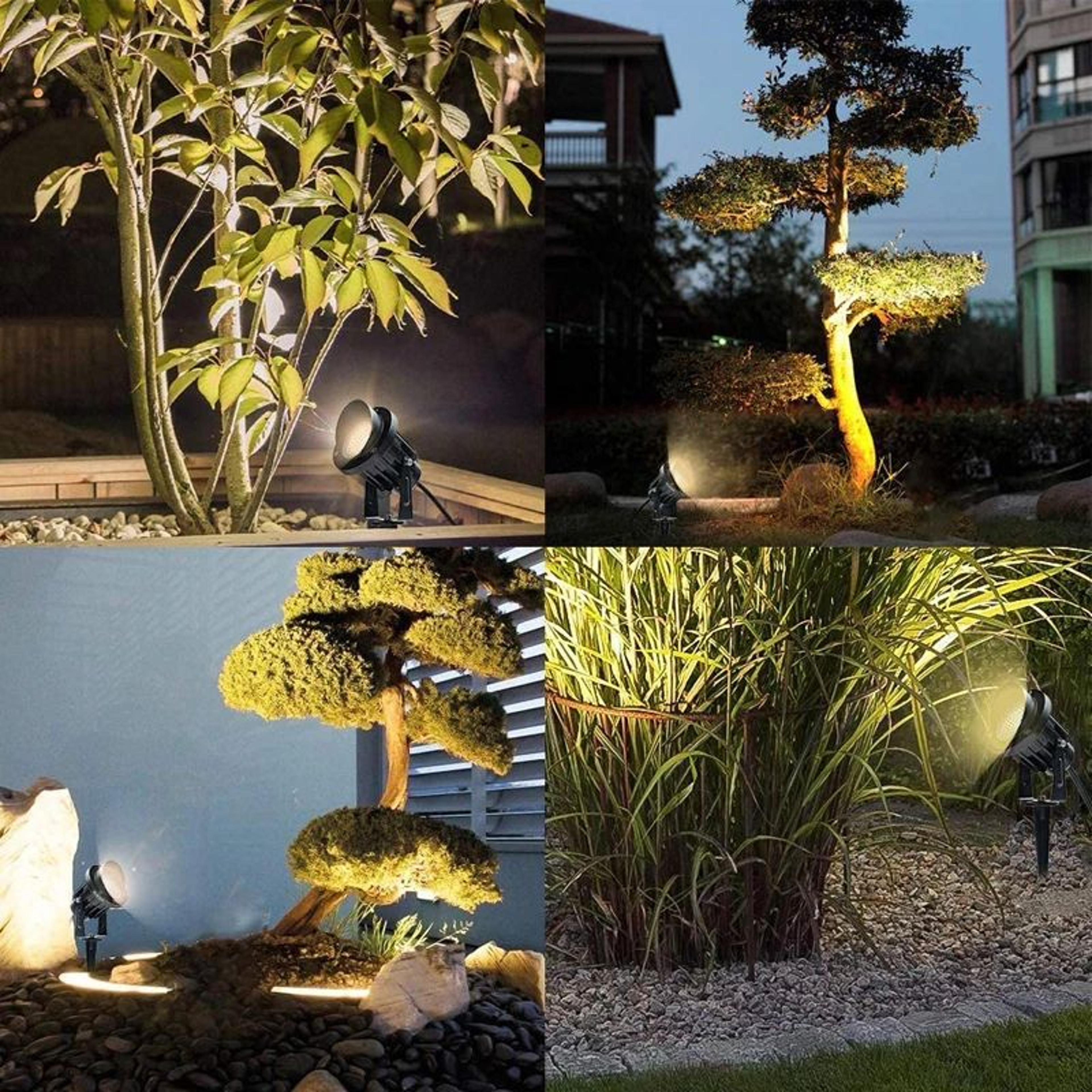 LED Landscape Light  Warm White IP65 Waterproof Outdoor Spotlight With Spike For Yard Garden Lawn A