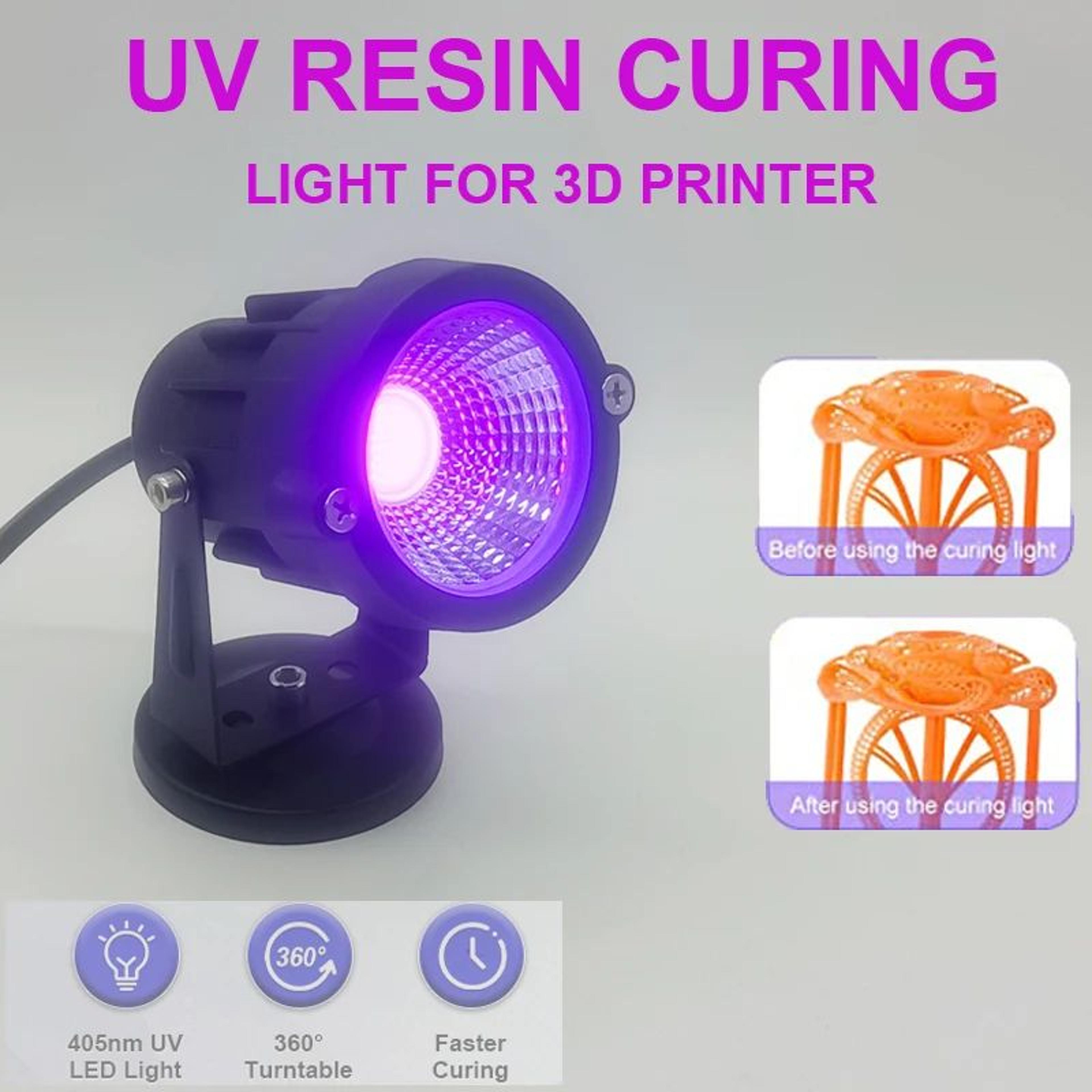 405nm UV LED Curing Lamp  10 W Or 30W Portable Resin Post Cure Light For SLA DLP 3D Prints With Swi 2