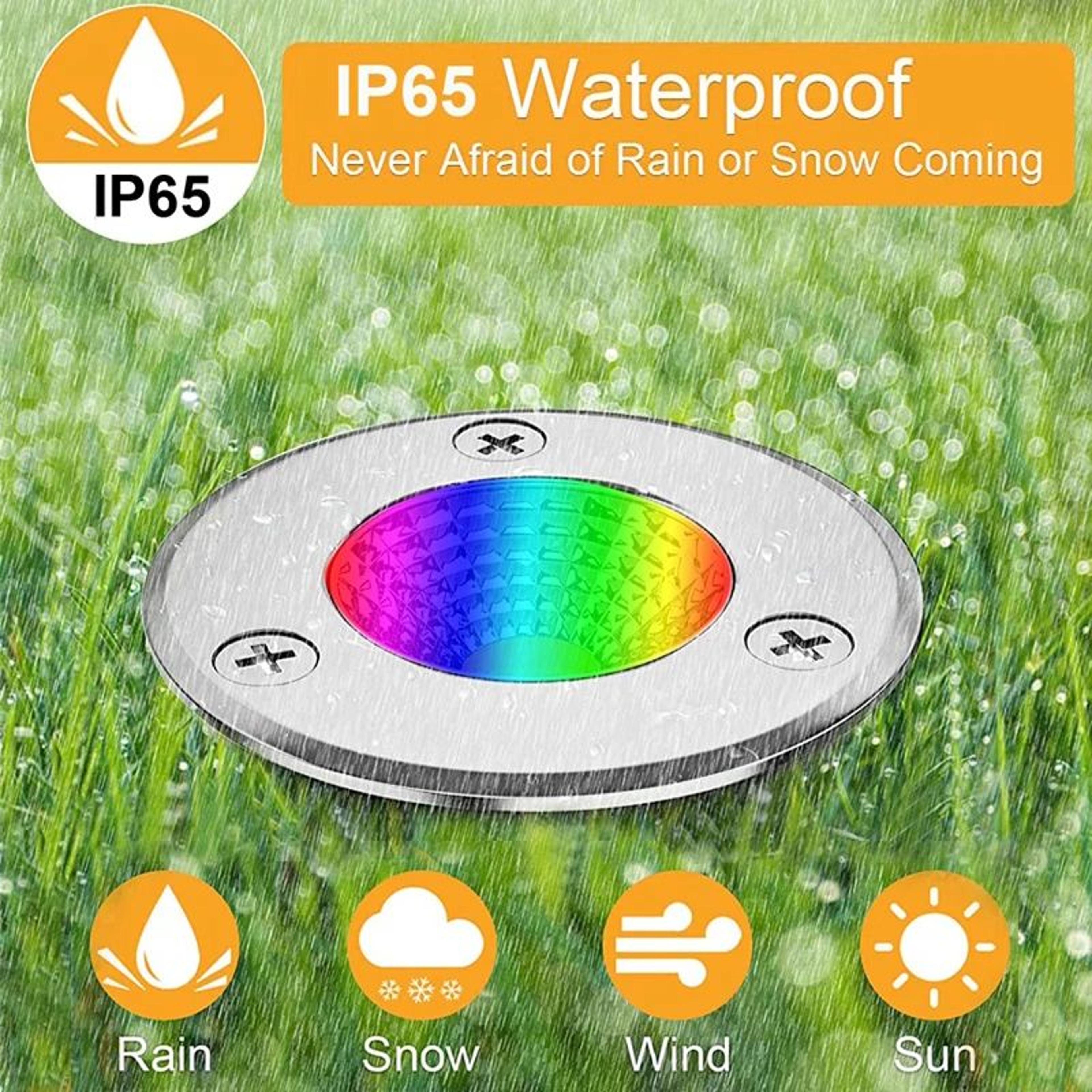 RGBW InGround Lights  10 Pack 6W Waterproof Landscape Lamps With RF Remote For Garden Deck Steps An 4
