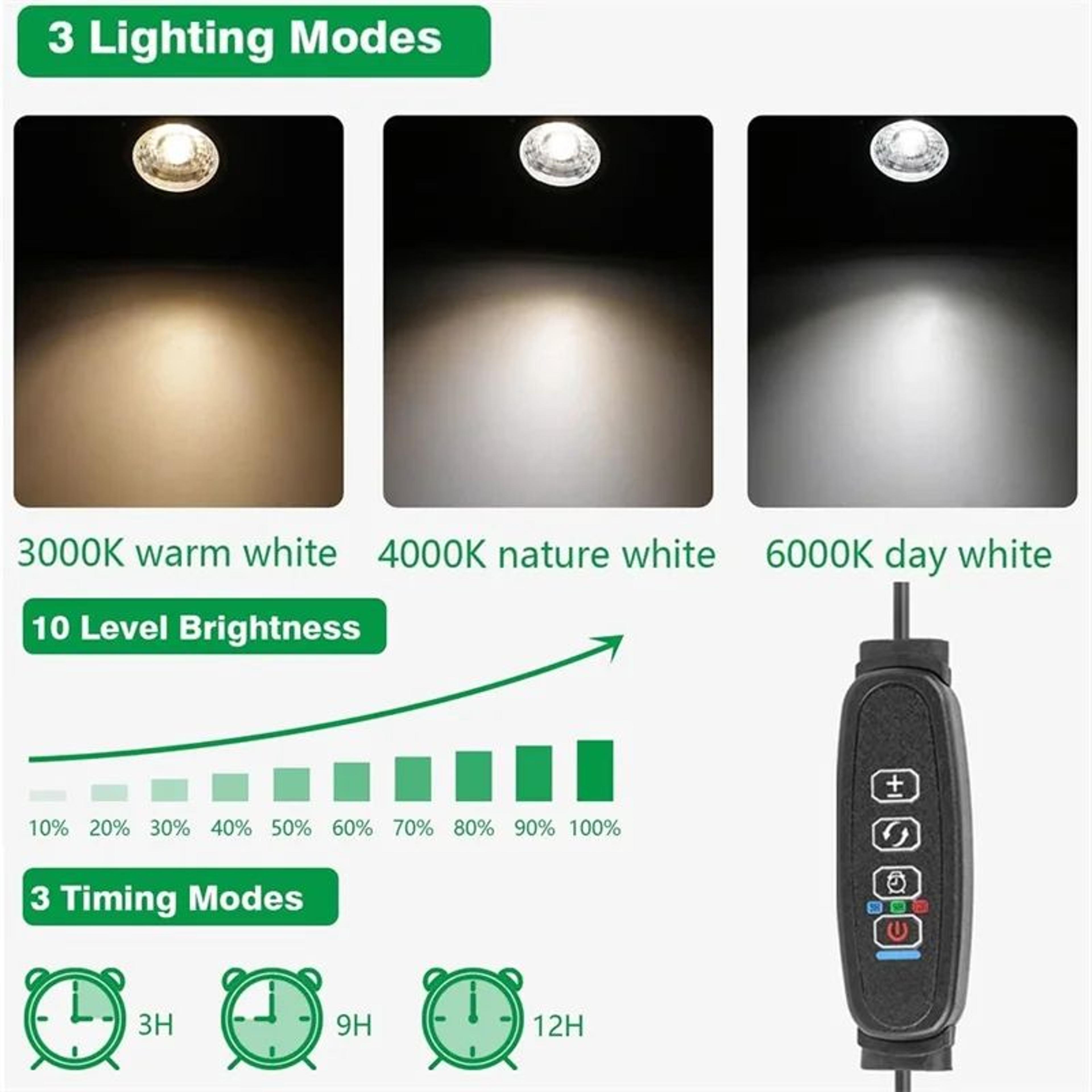 Indoor LED Accent Spotlight  Dimmable Uplight With Timer 3 Color Modes And 270 Degree Head For Plan 6