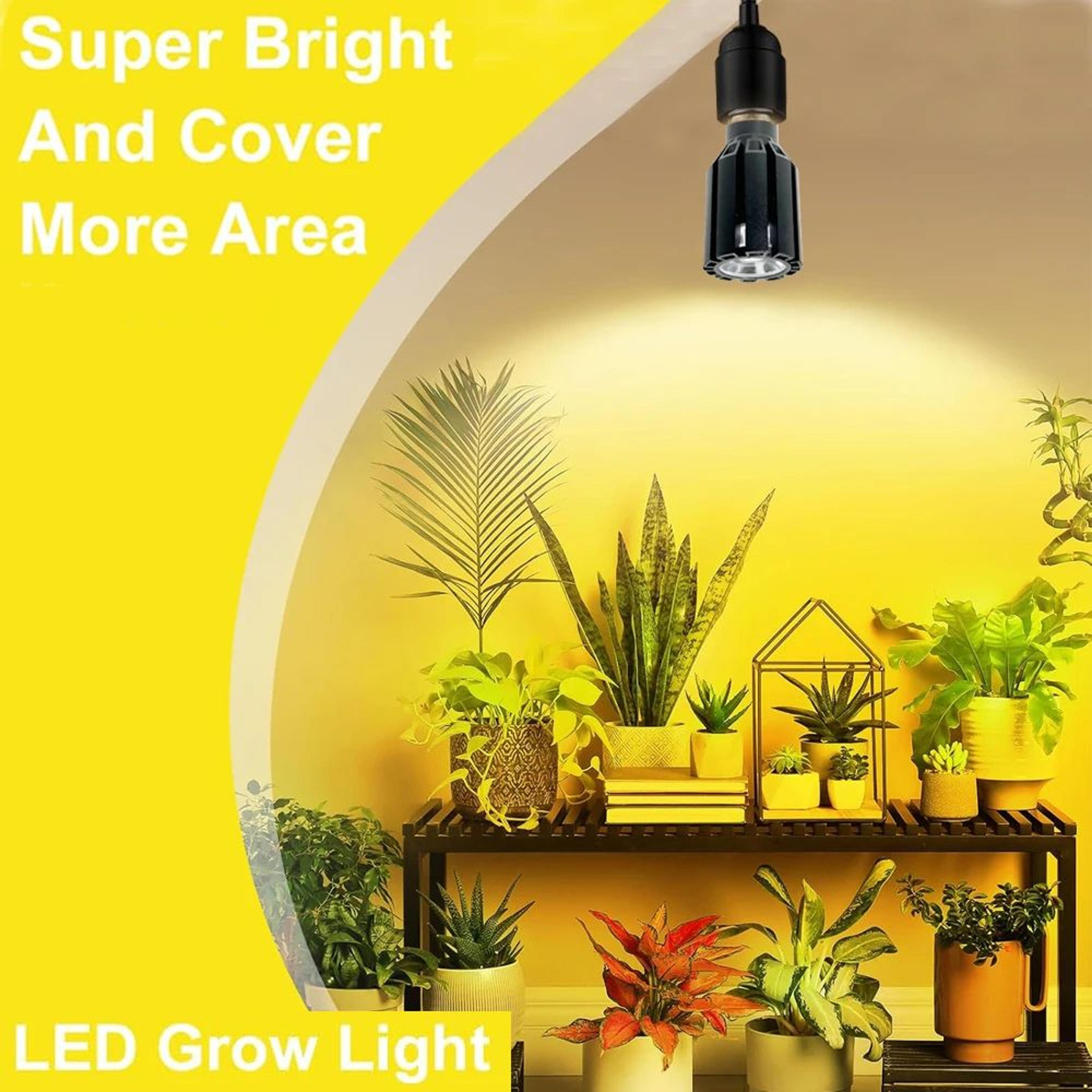 12W Full Spectrum LED Grow Bulb  E27 Dimmable Plant Light With Remote Auto Timer  Adjustable Color  8