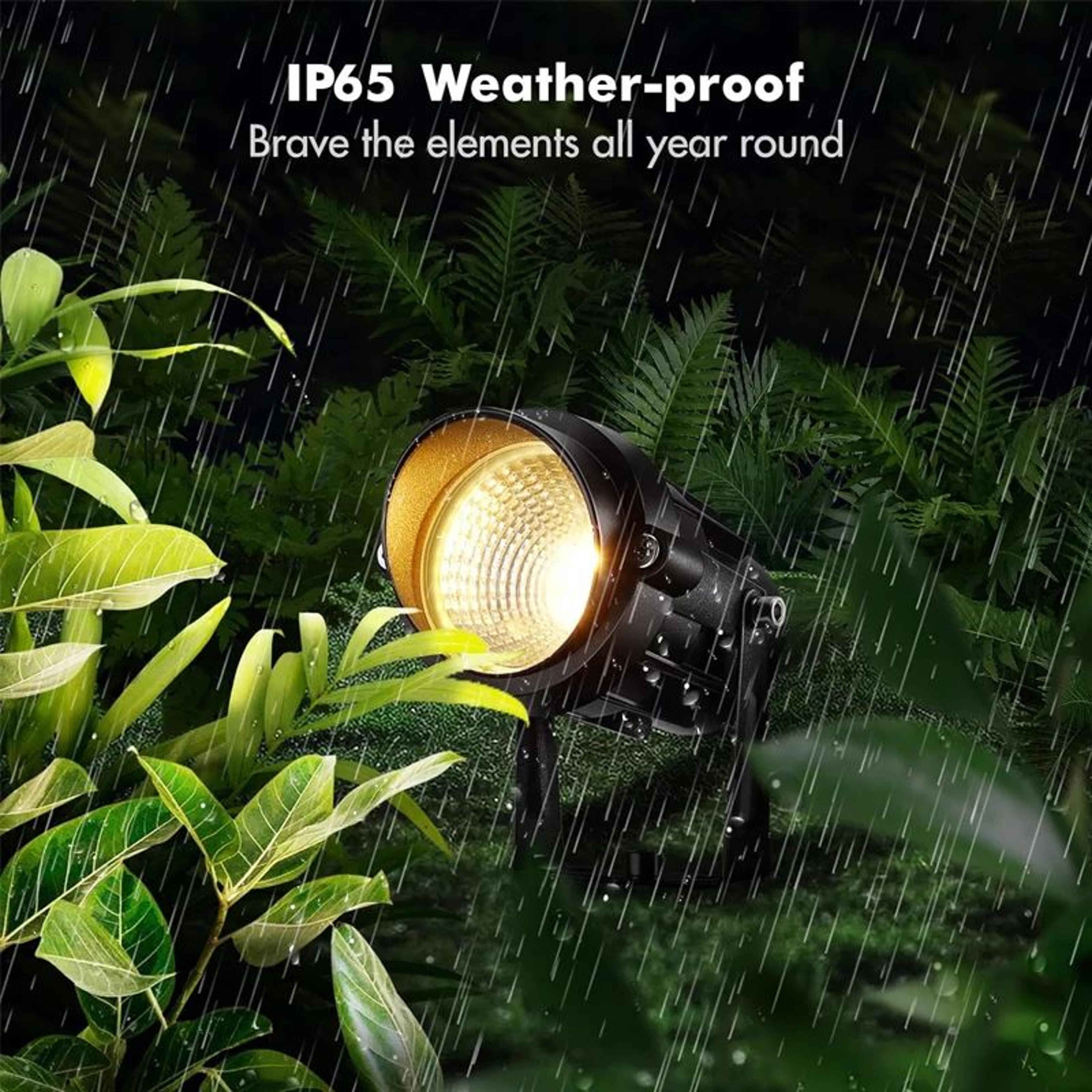 rgbw landscape lights – 4 pack 12w 12v waterproof outdoor spotlights with remote for garden, path, lawn and wall decor