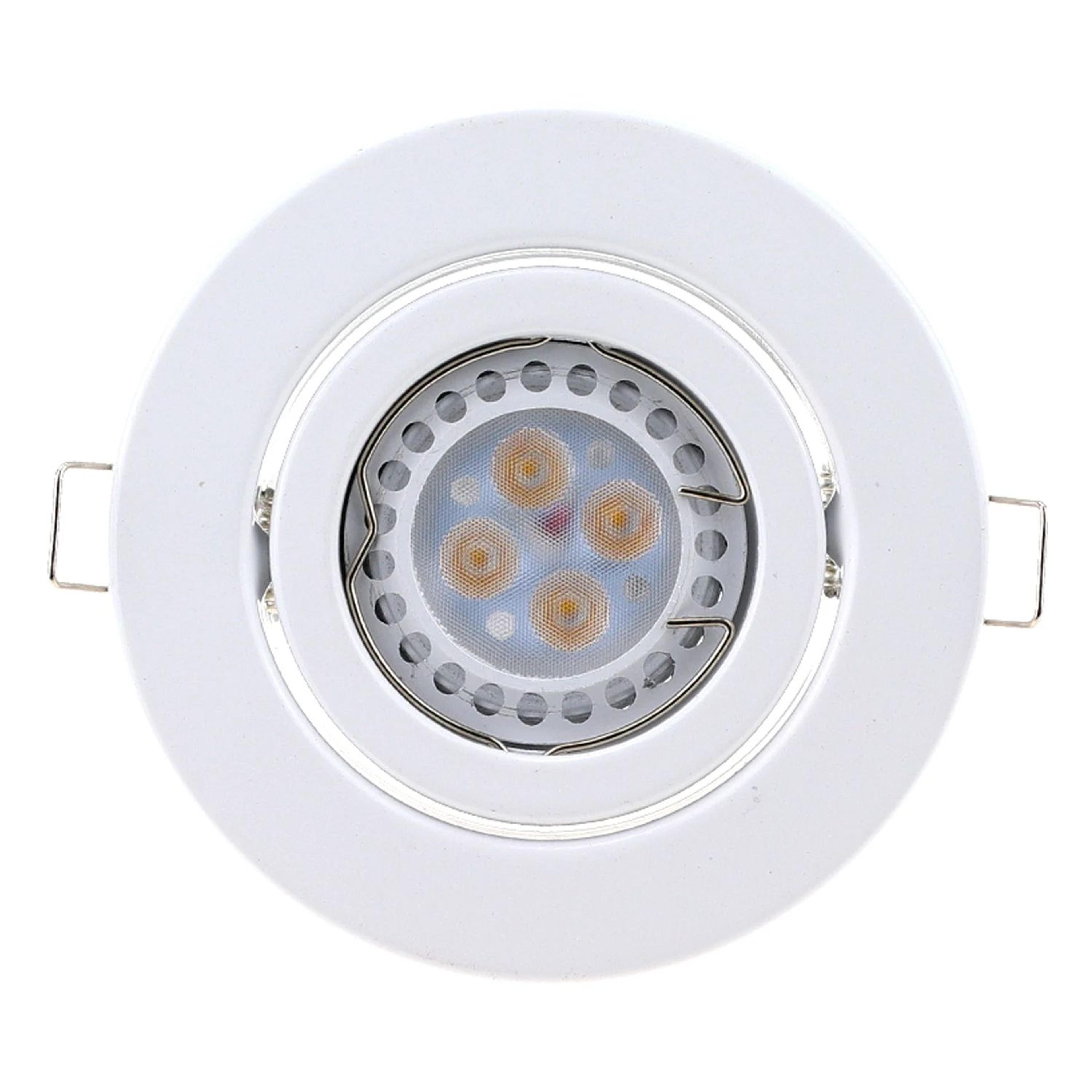 white metal recessed downlight trim – round ceiling spotlight fitting for gu10 mr16 gu5.3 with 3.15 in cutout for home