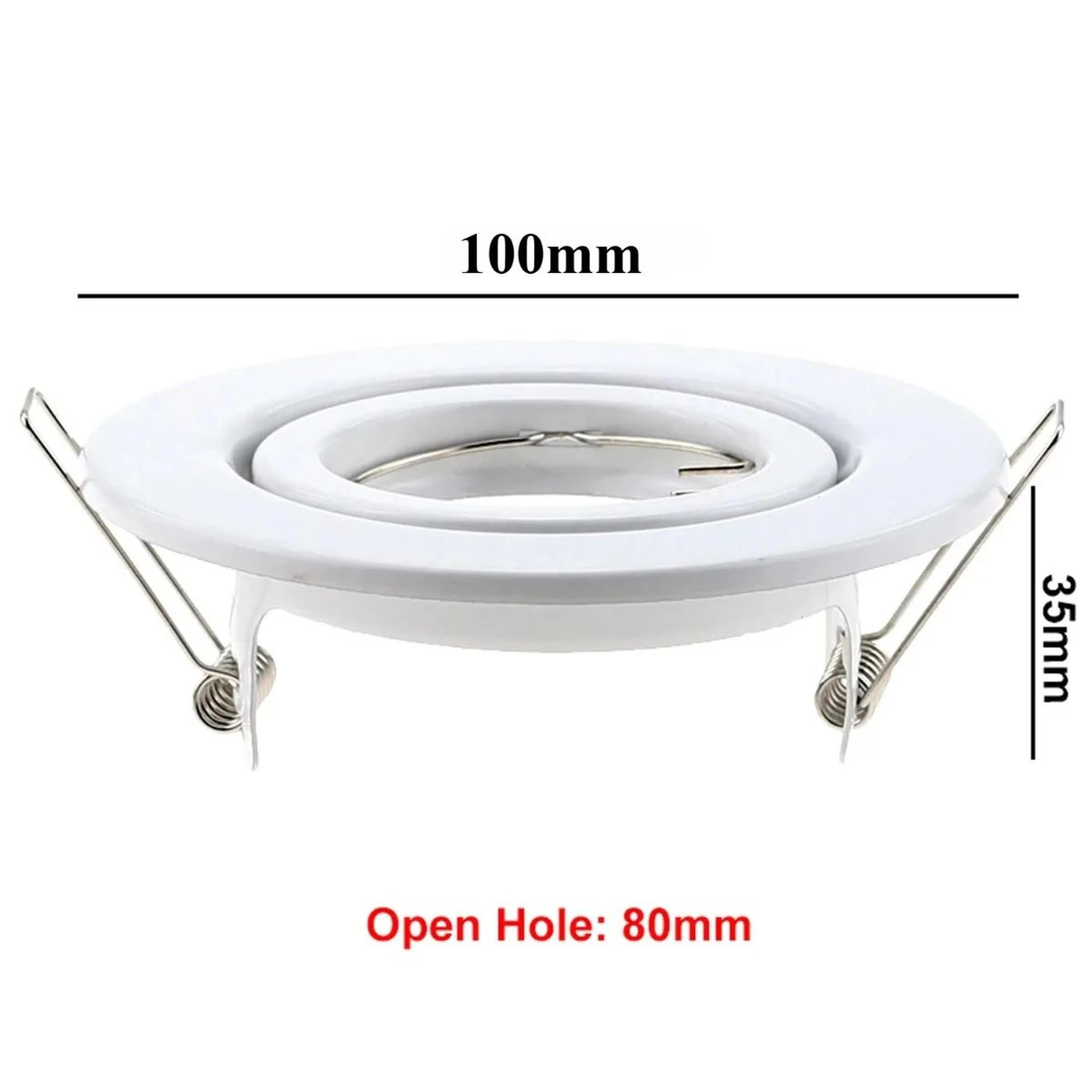 White Metal Recessed Downlight Trim  Round Ceiling Spotlight Fitting For GU10 MR16 GU53 With 315 In 8