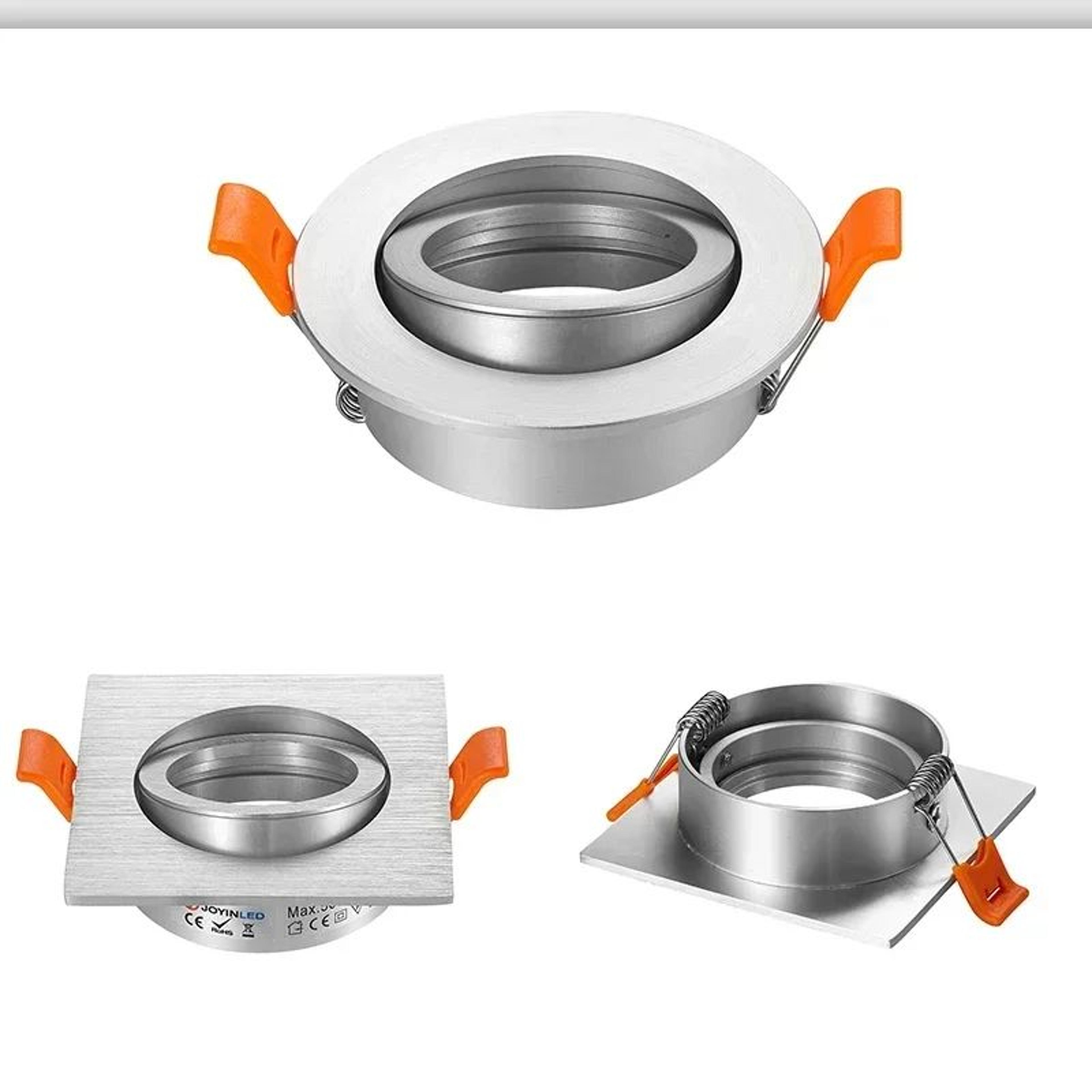 Adjustable Aluminum Downlight Frame  Round GU10 MR16 Ceiling Spotlight Fitting In Black White Or Si