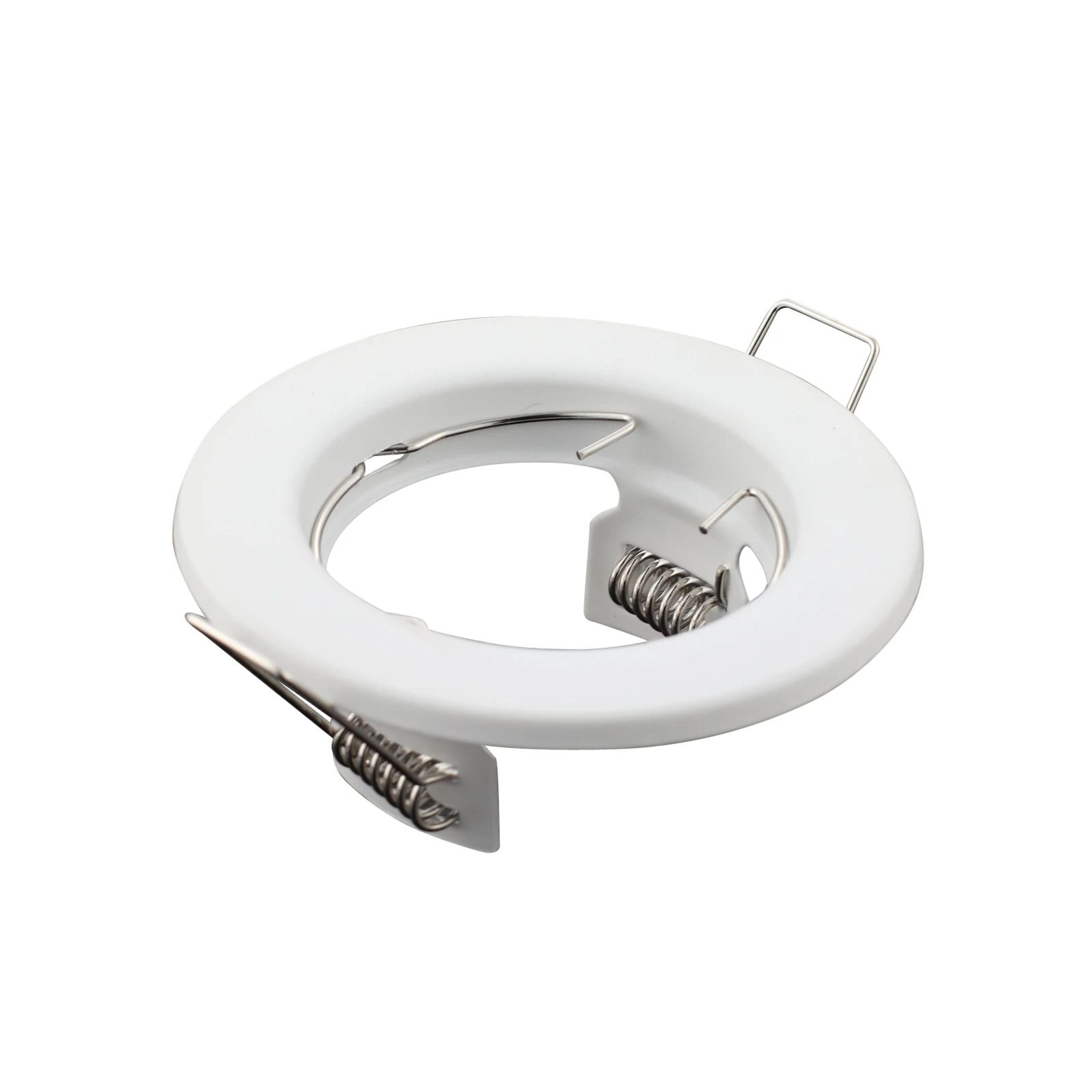 Fixed Recessed Spotlight Frame  Round Metal GU10 MR16 Ceiling Fitting In White Black Satin Nickel O