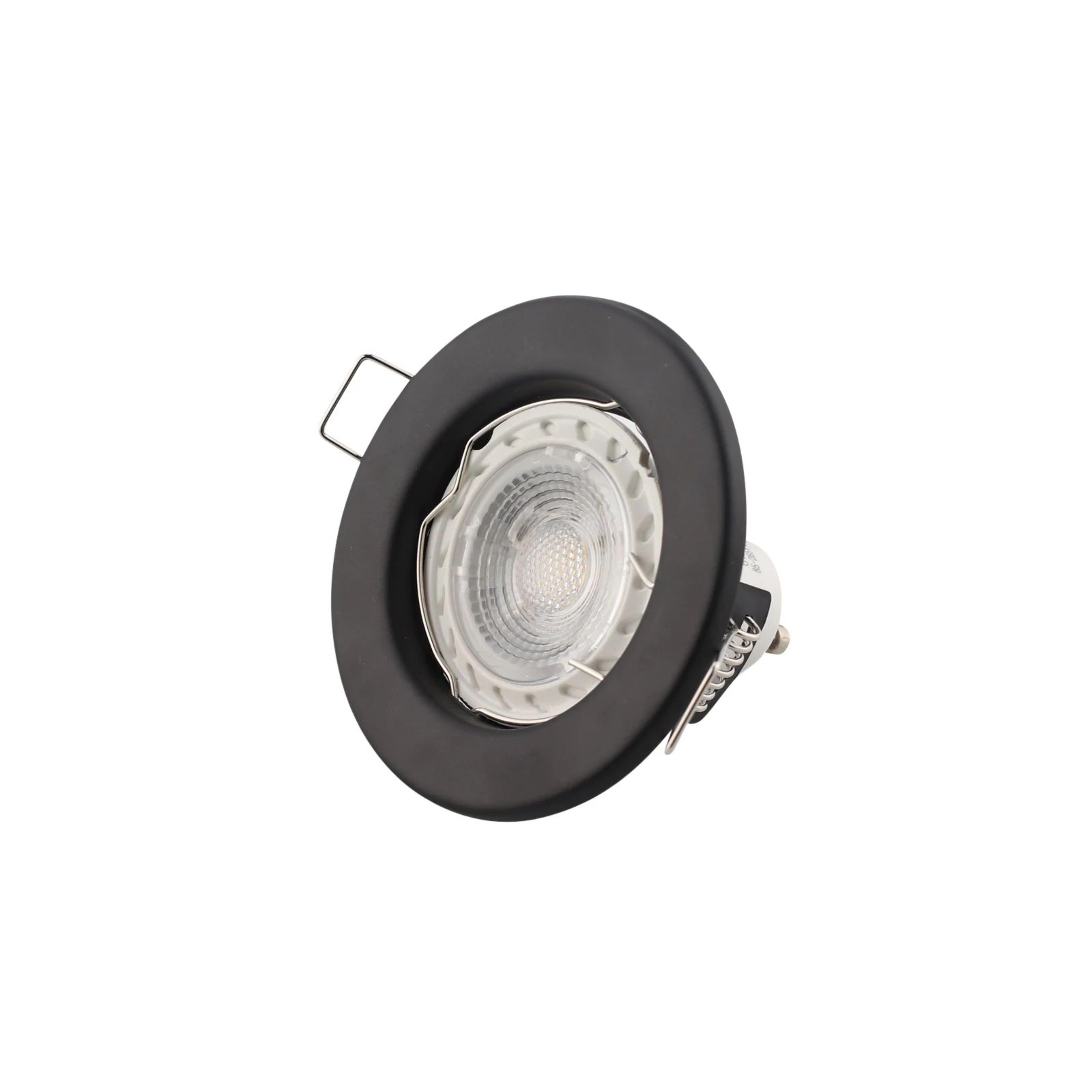 Fixed Recessed Spotlight Frame  Round Metal GU10 MR16 Ceiling Fitting In White Black Satin Nickel O